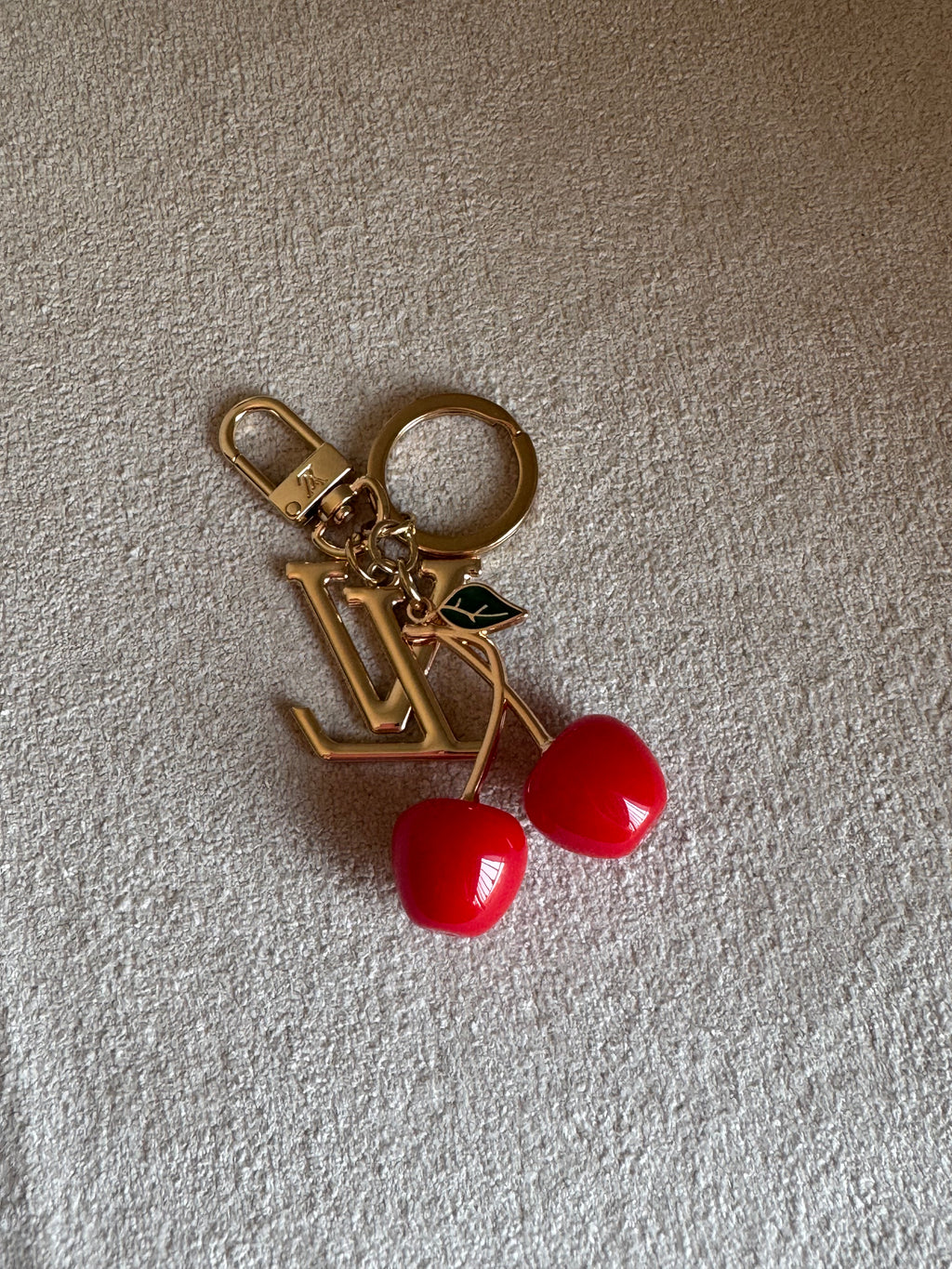 Premium LV Cherries Bag Charm