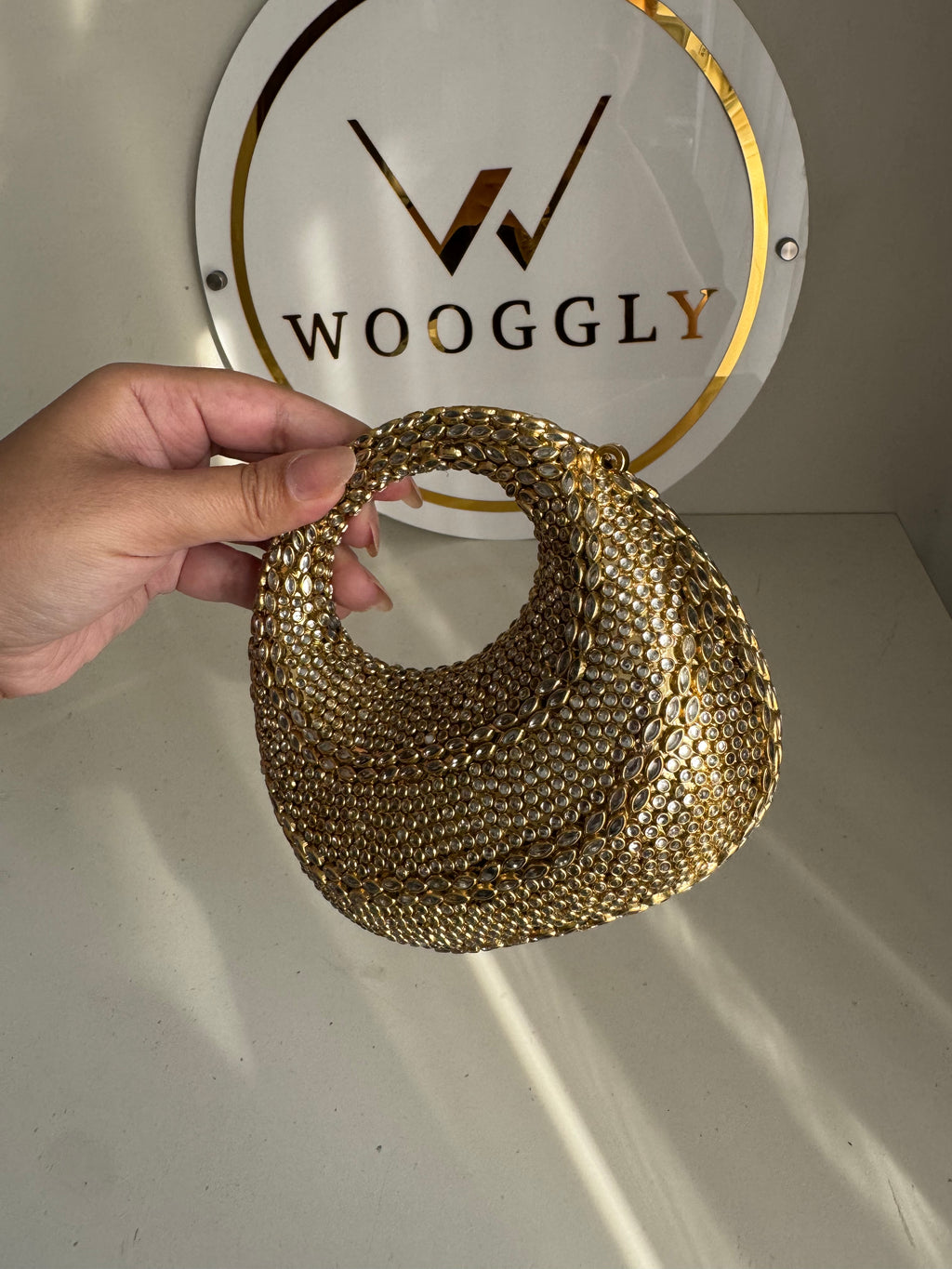 Viral Kundan Clutch with Chain