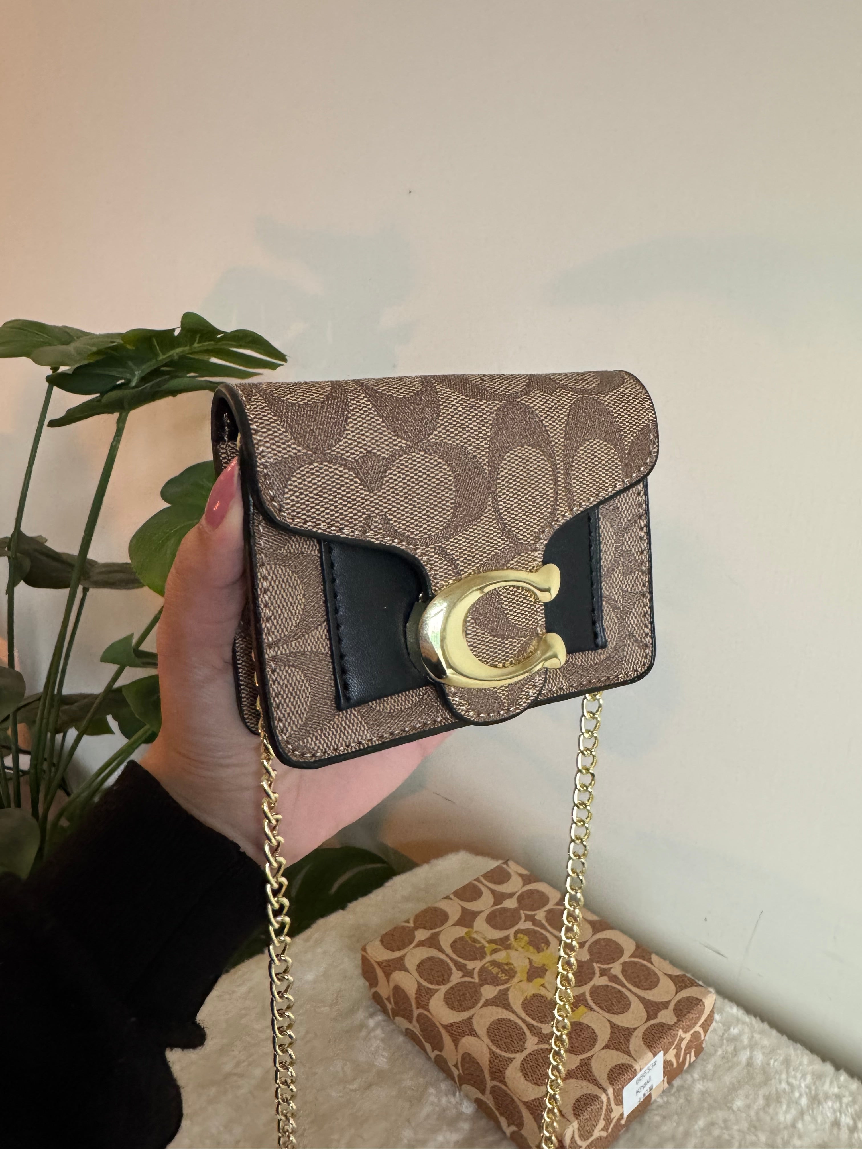 Coach Signature Wallet with Detachable Long Chain - Khaaki