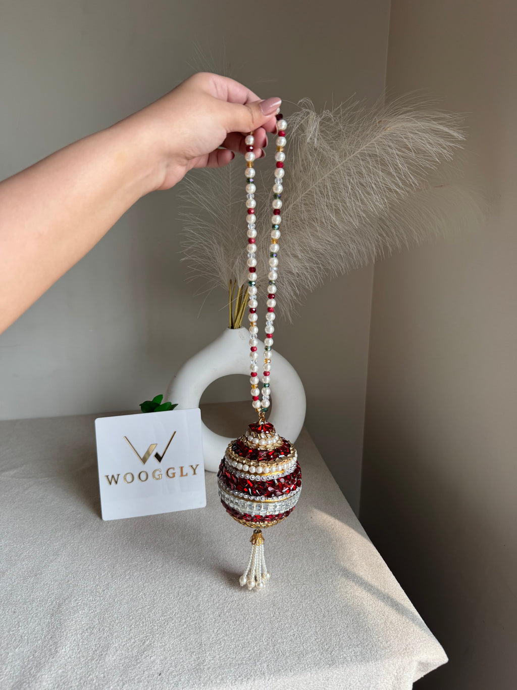 Turkish Potli - Reddish Kundan