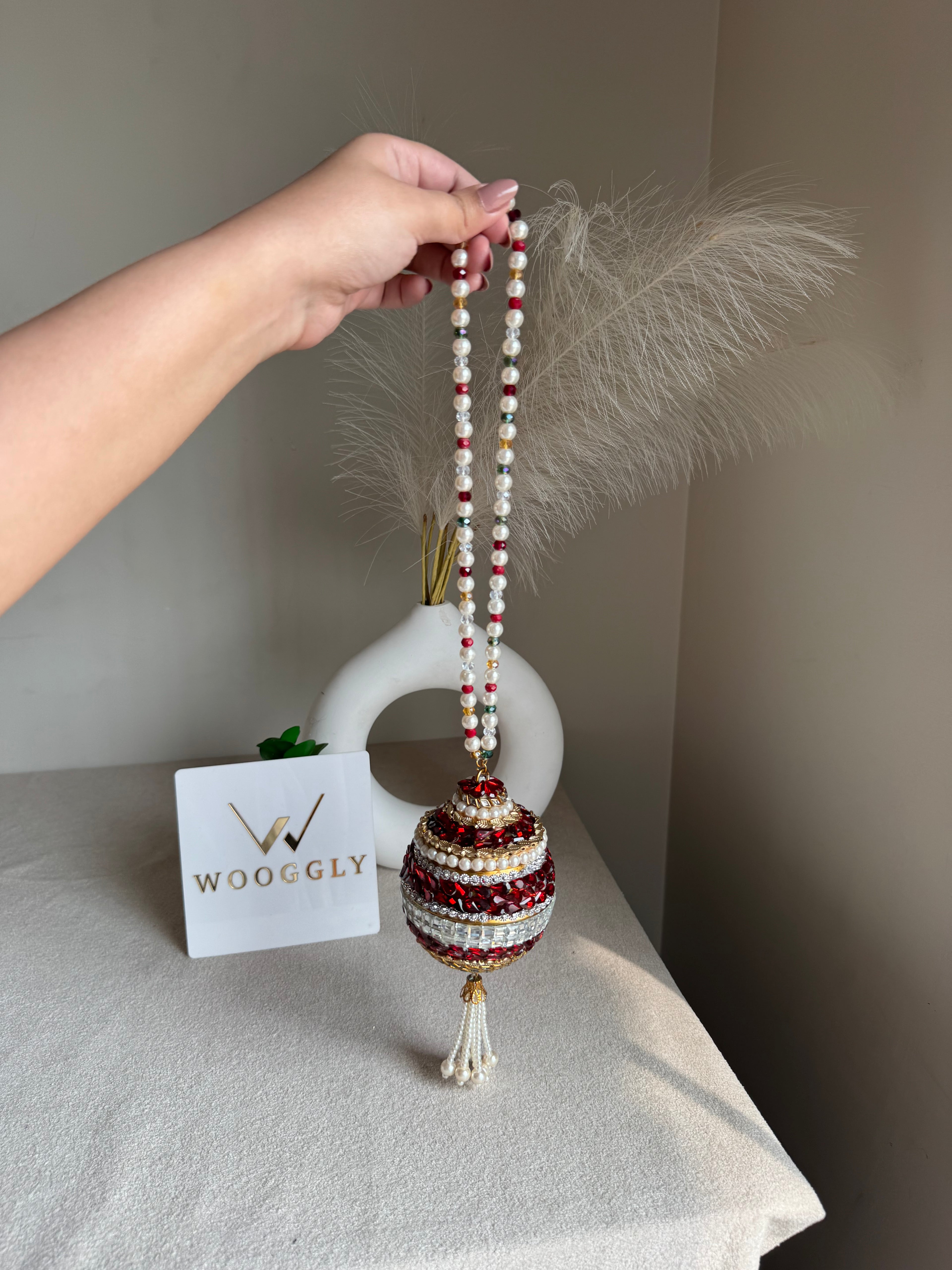 Turkish Potli - Reddish Kundan