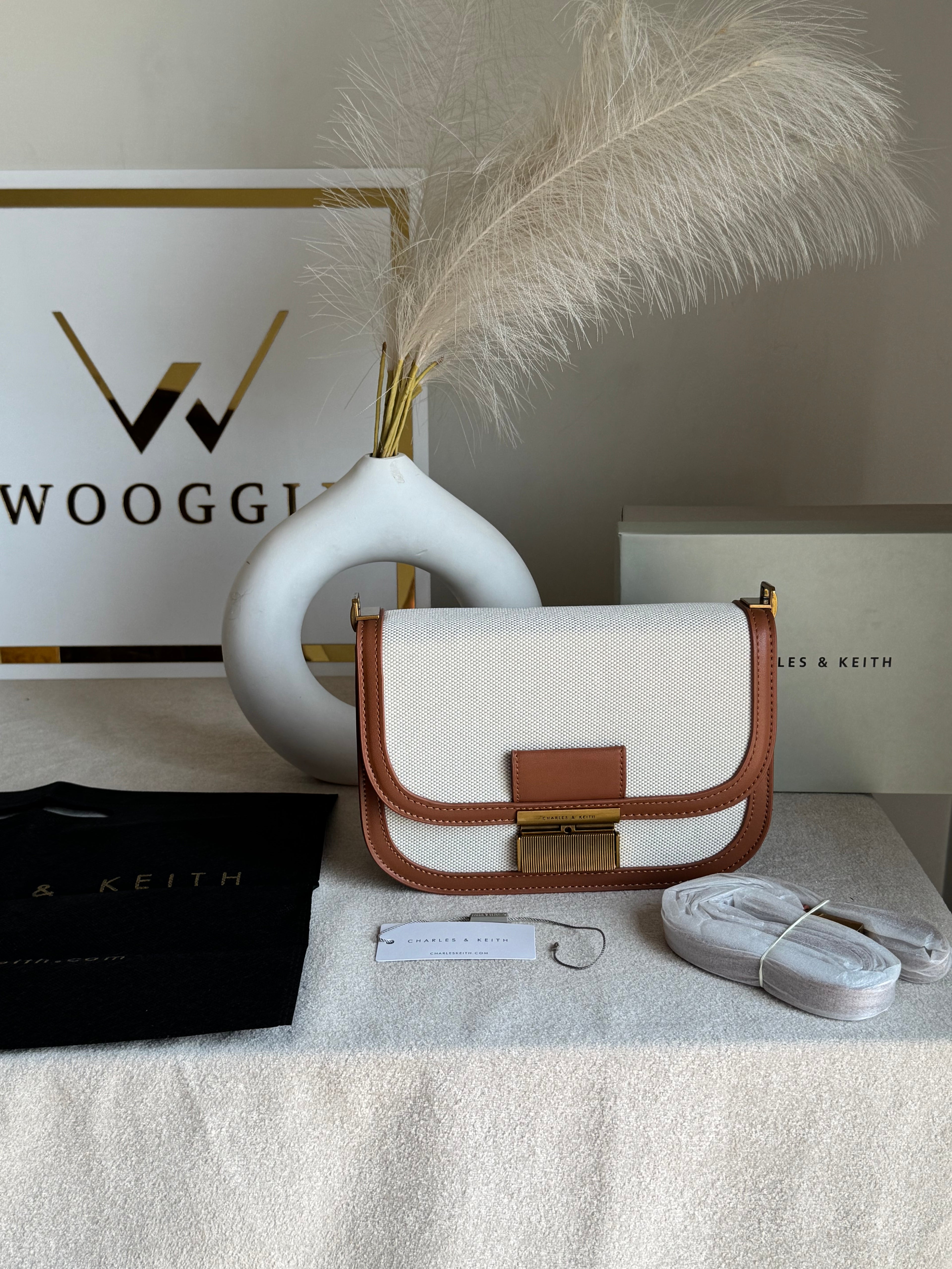 Premium C&K Coco Bag with PROPER PACKING Cream & Brown