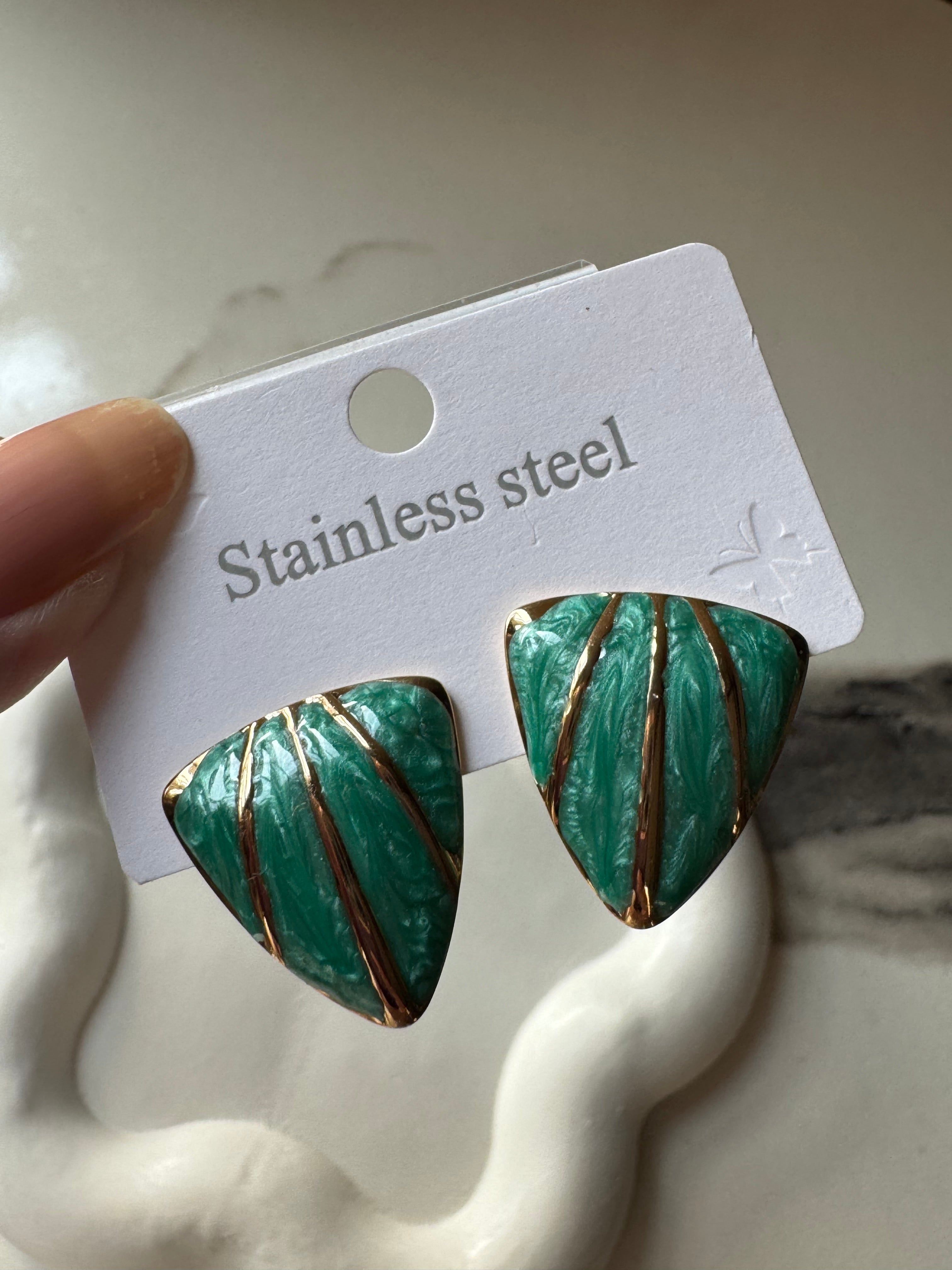 Trinity Studs - Green