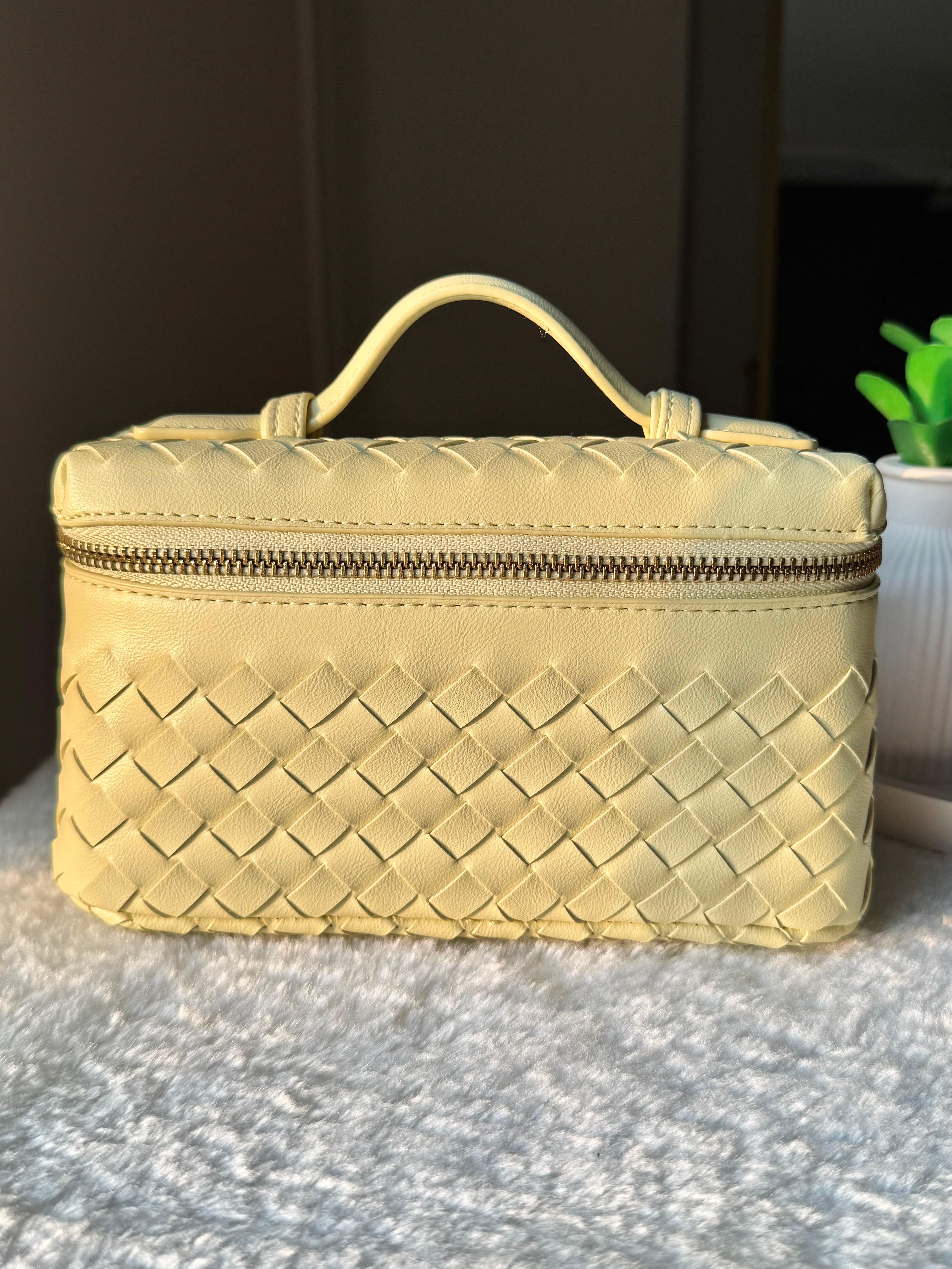 JW Pie Woven Bag with Long Strap (Butter Yellow)