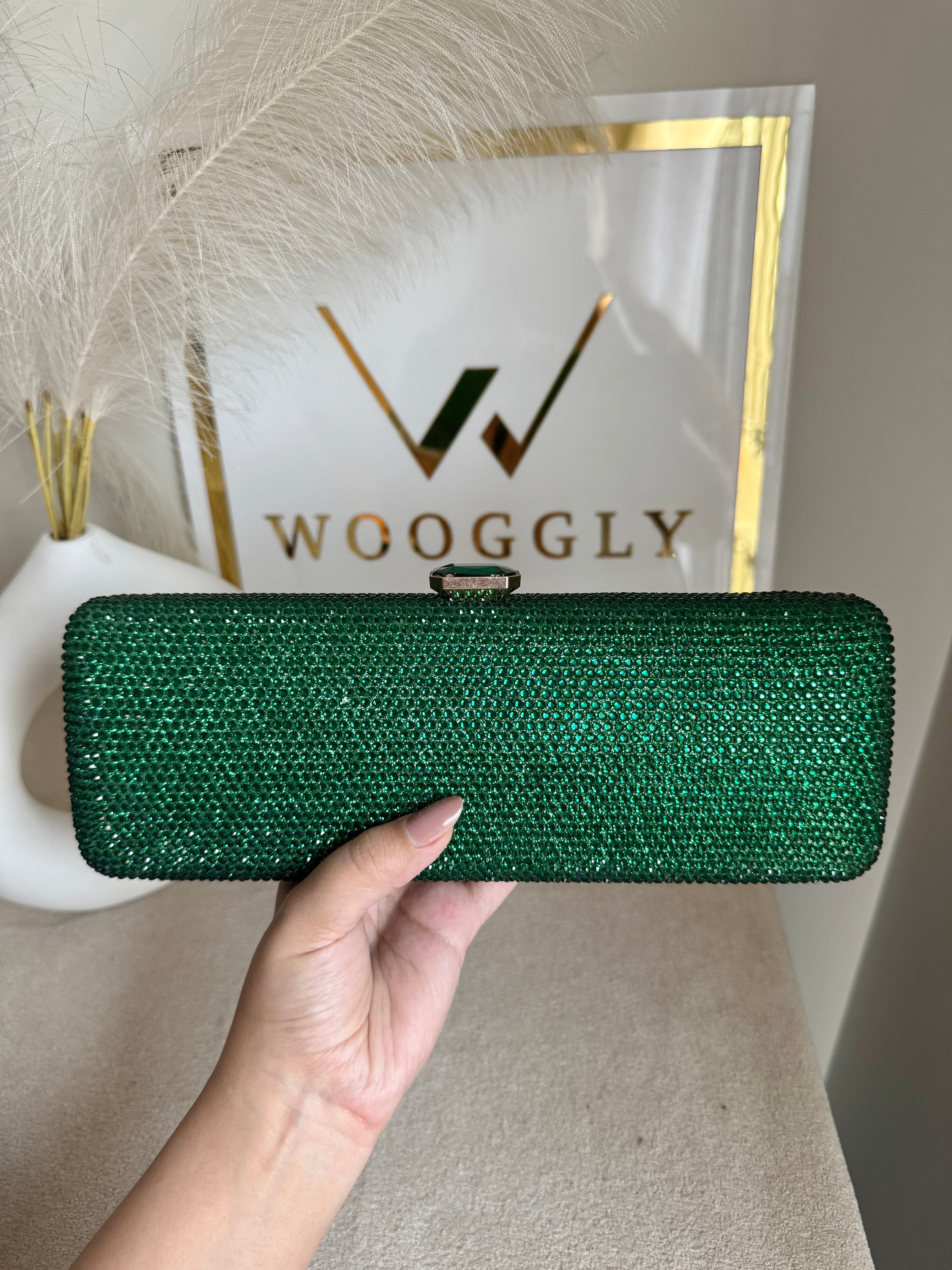 High Quality Élan Clutch - Emerald Green