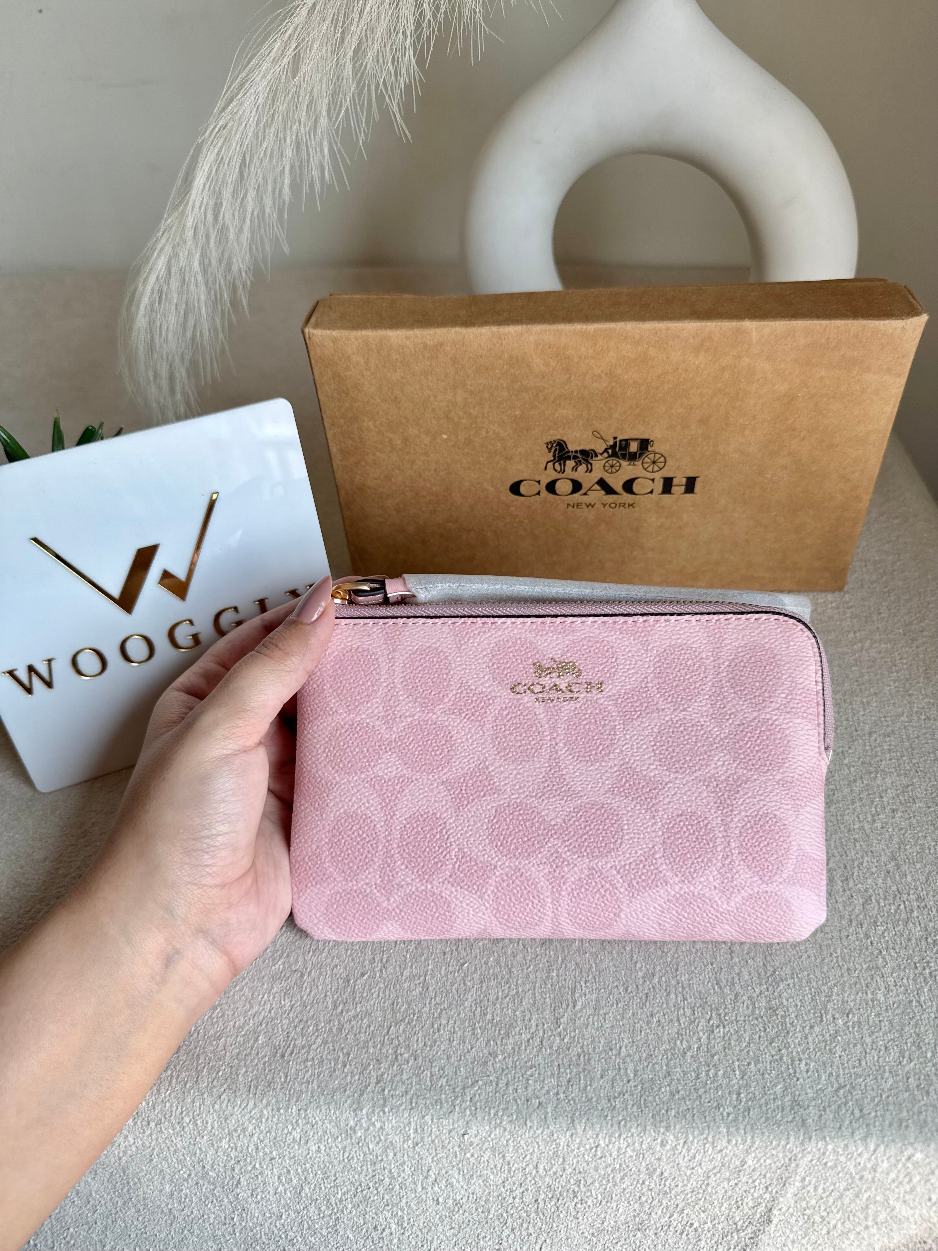 High Quality Wristlet - Signature Canvas Pink