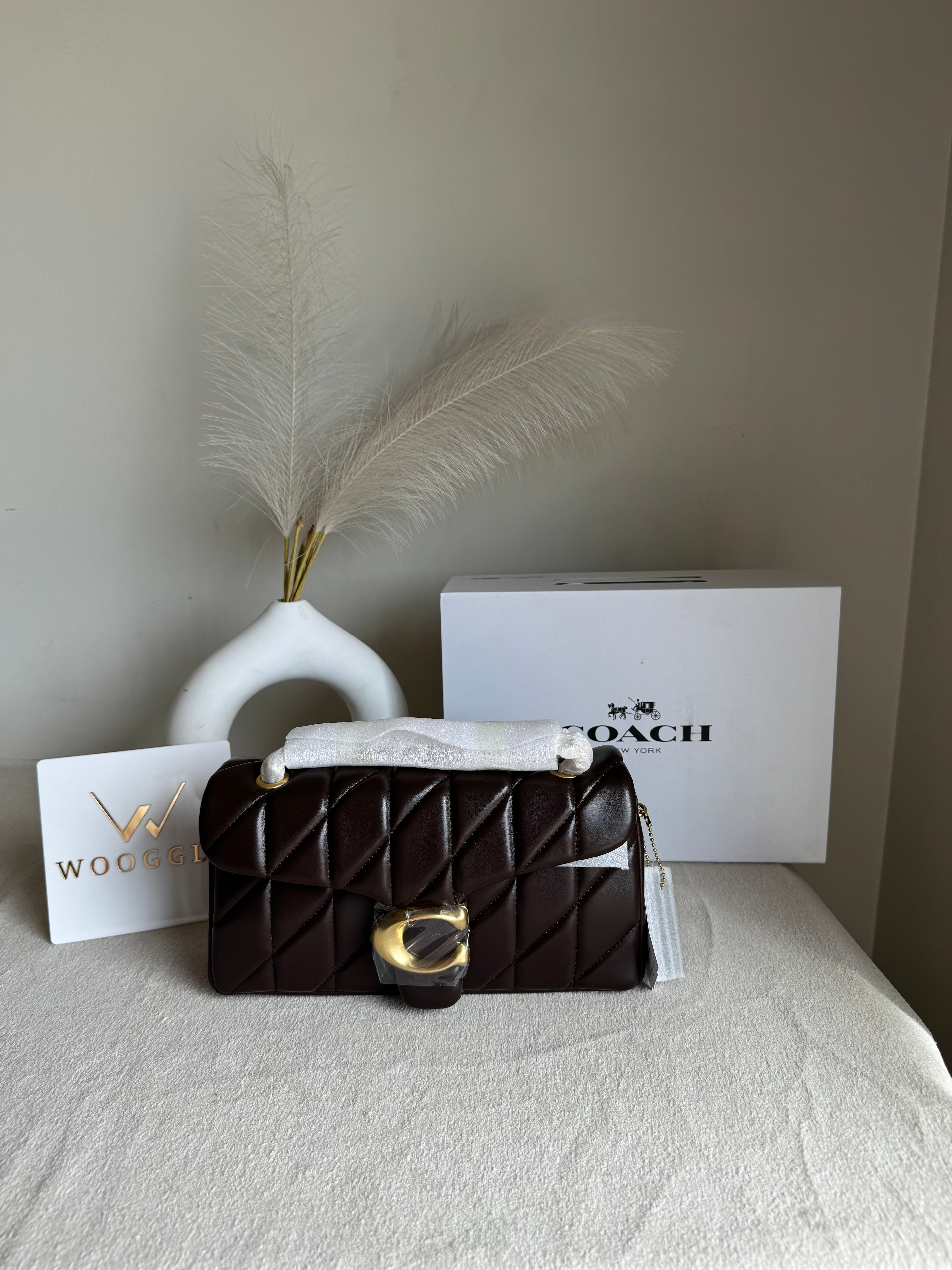 COACH Quilted Tabby EXTREMELY PREMIUM (Chocolate Brown) - BOX PACKING