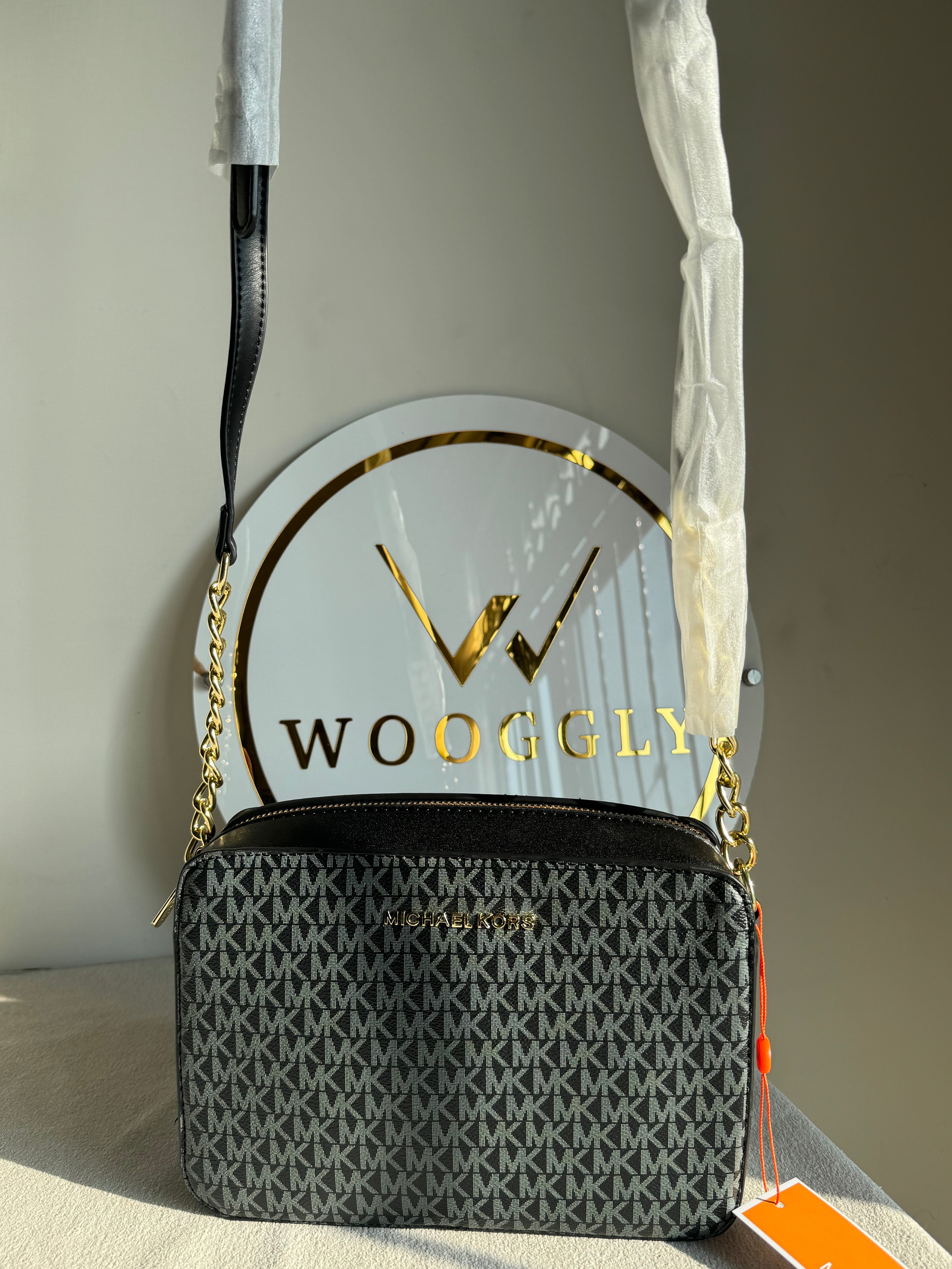 Premium Michael Kors Crossbody Bag (Black & Grey)