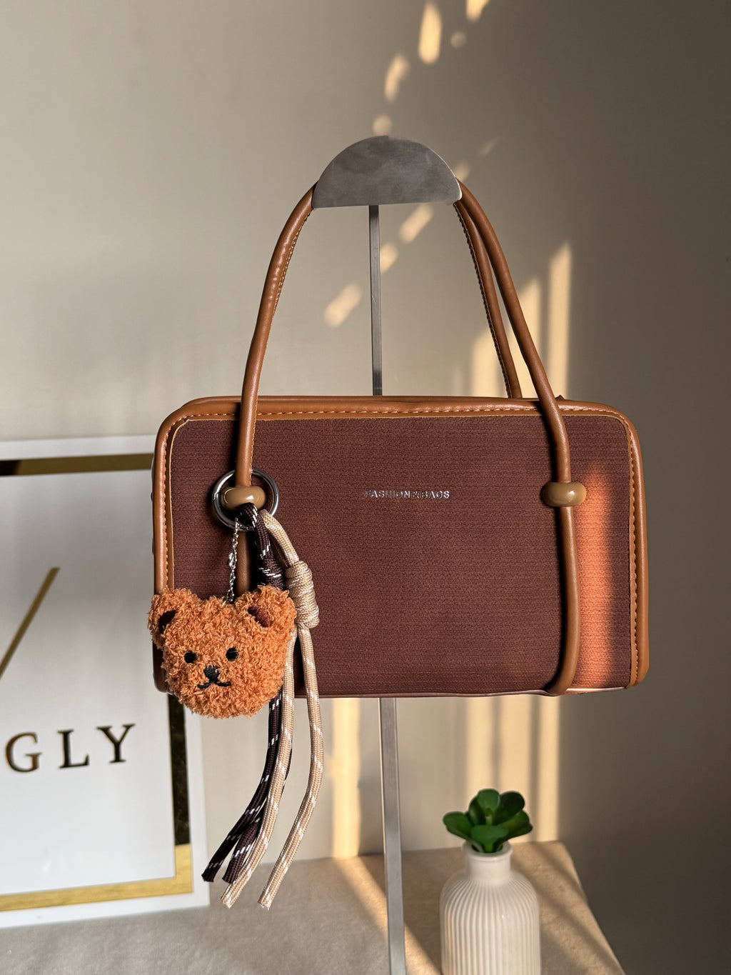 Coco Brown Teddy Bag with Teddy Bag Charm