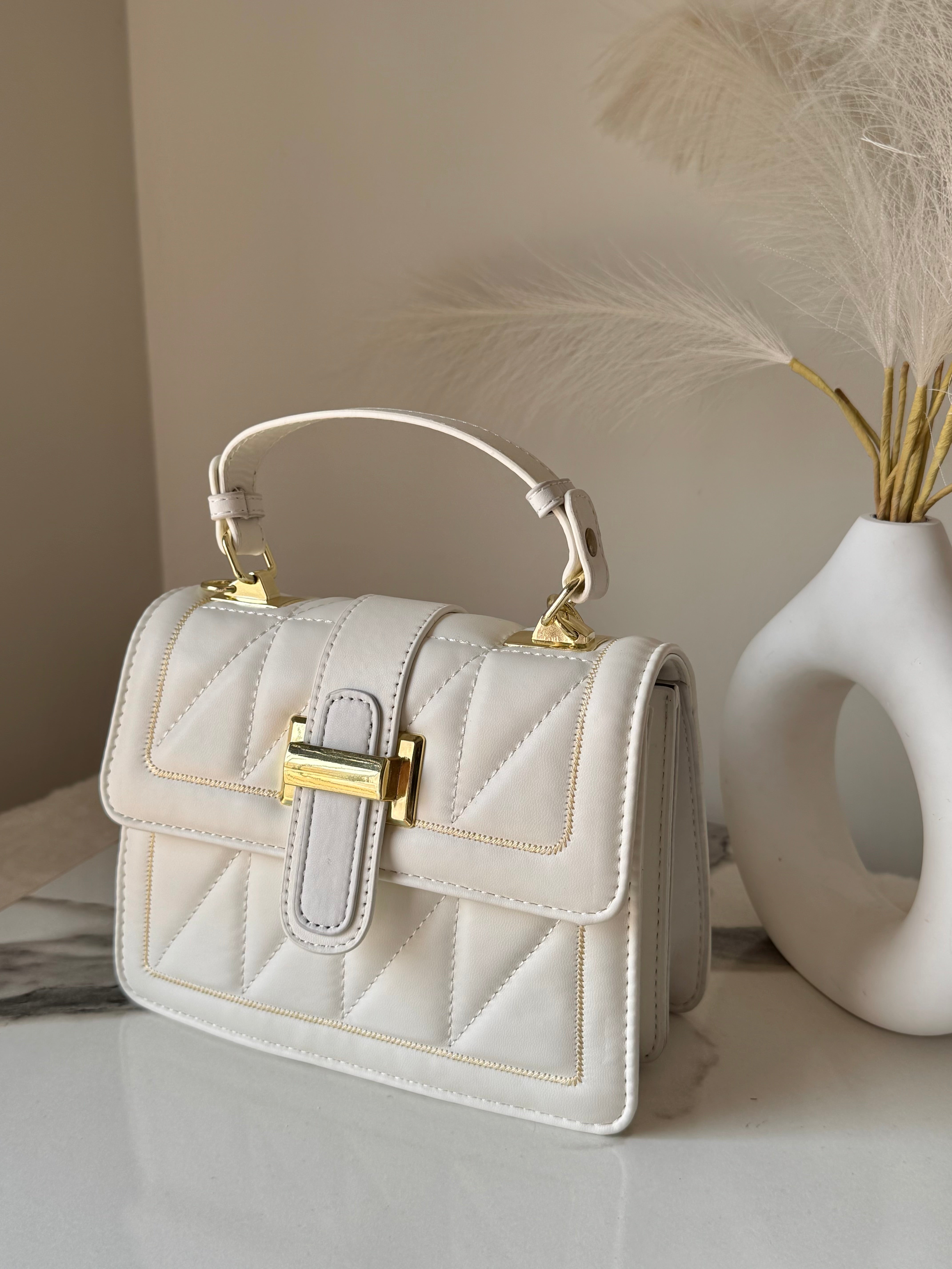 Luna Bag with Long Strap (White)