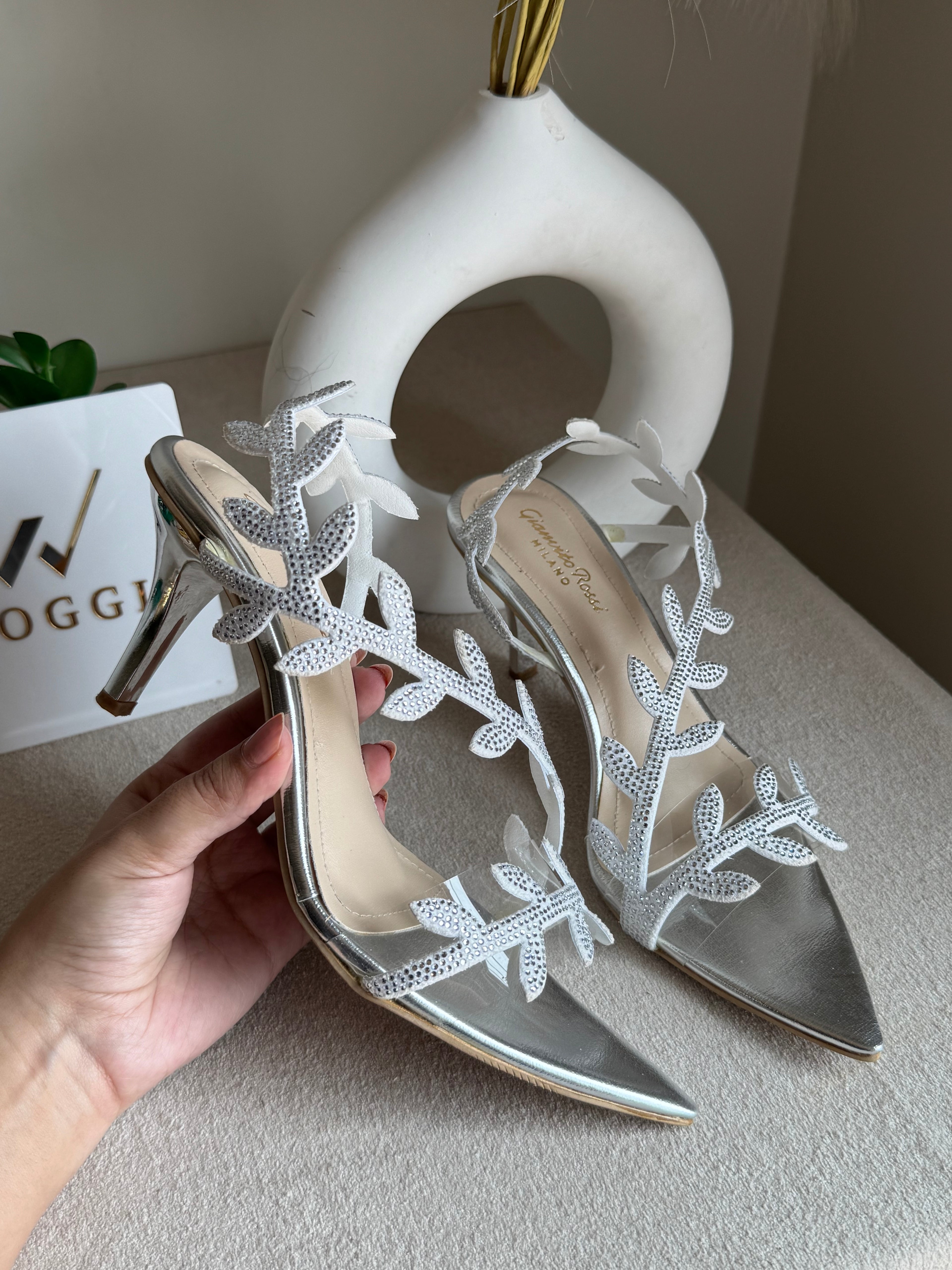 Gianvitto Rossi Heels Glitter Silver