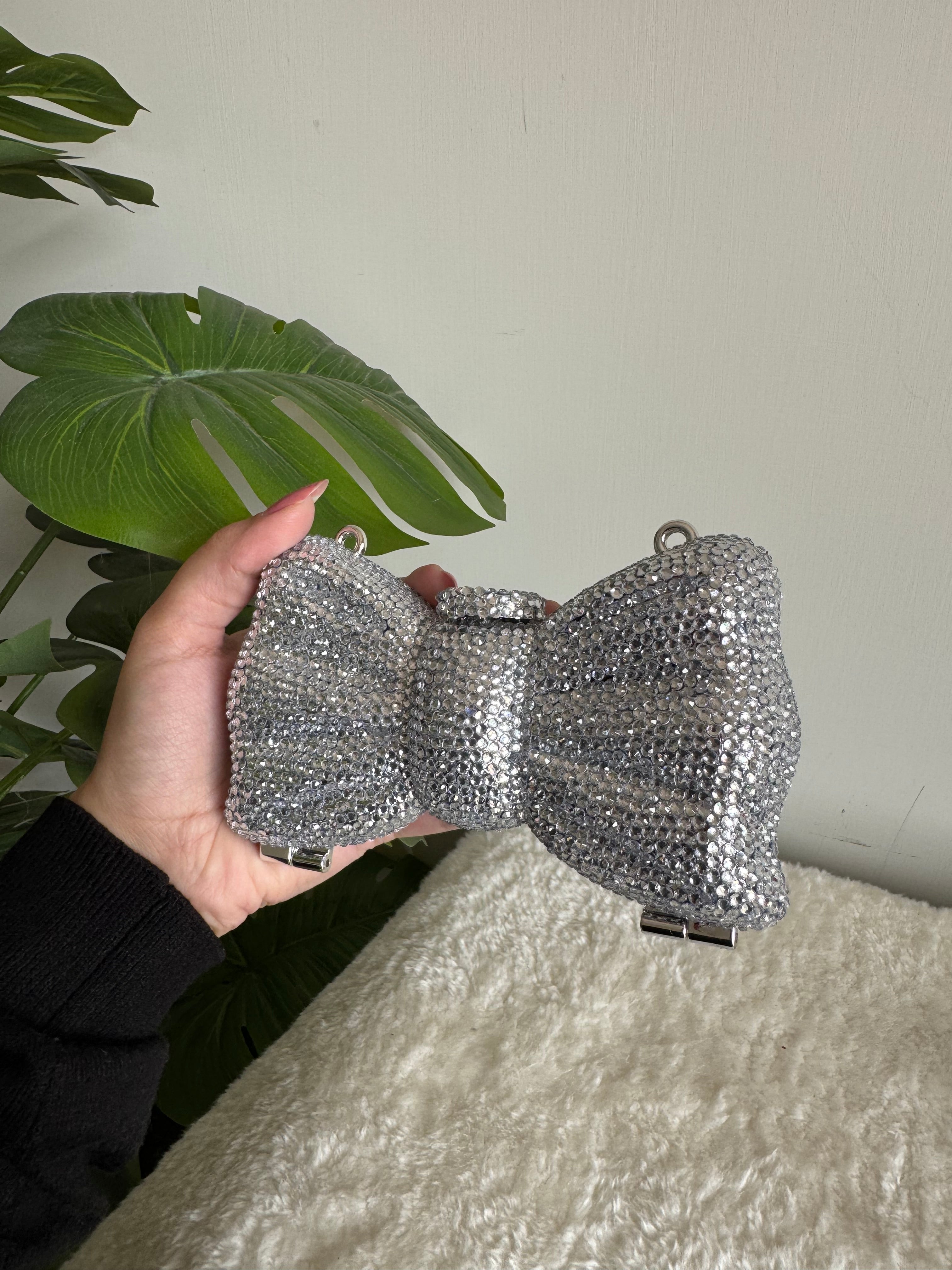 Swarovski Bow Clutch - Silver