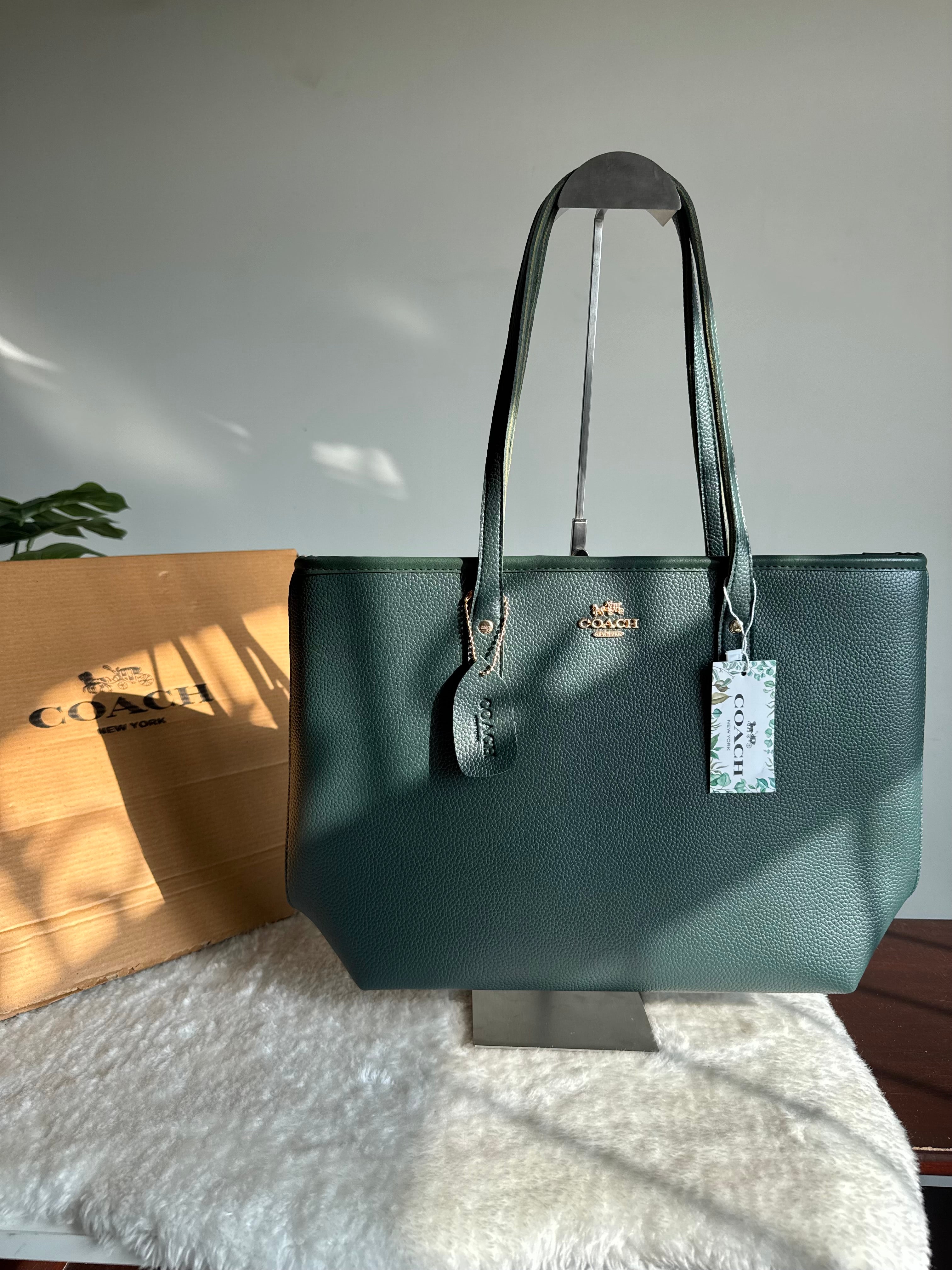 COACH City Tote Bag PREMIUM - Green (BOX PACKING)