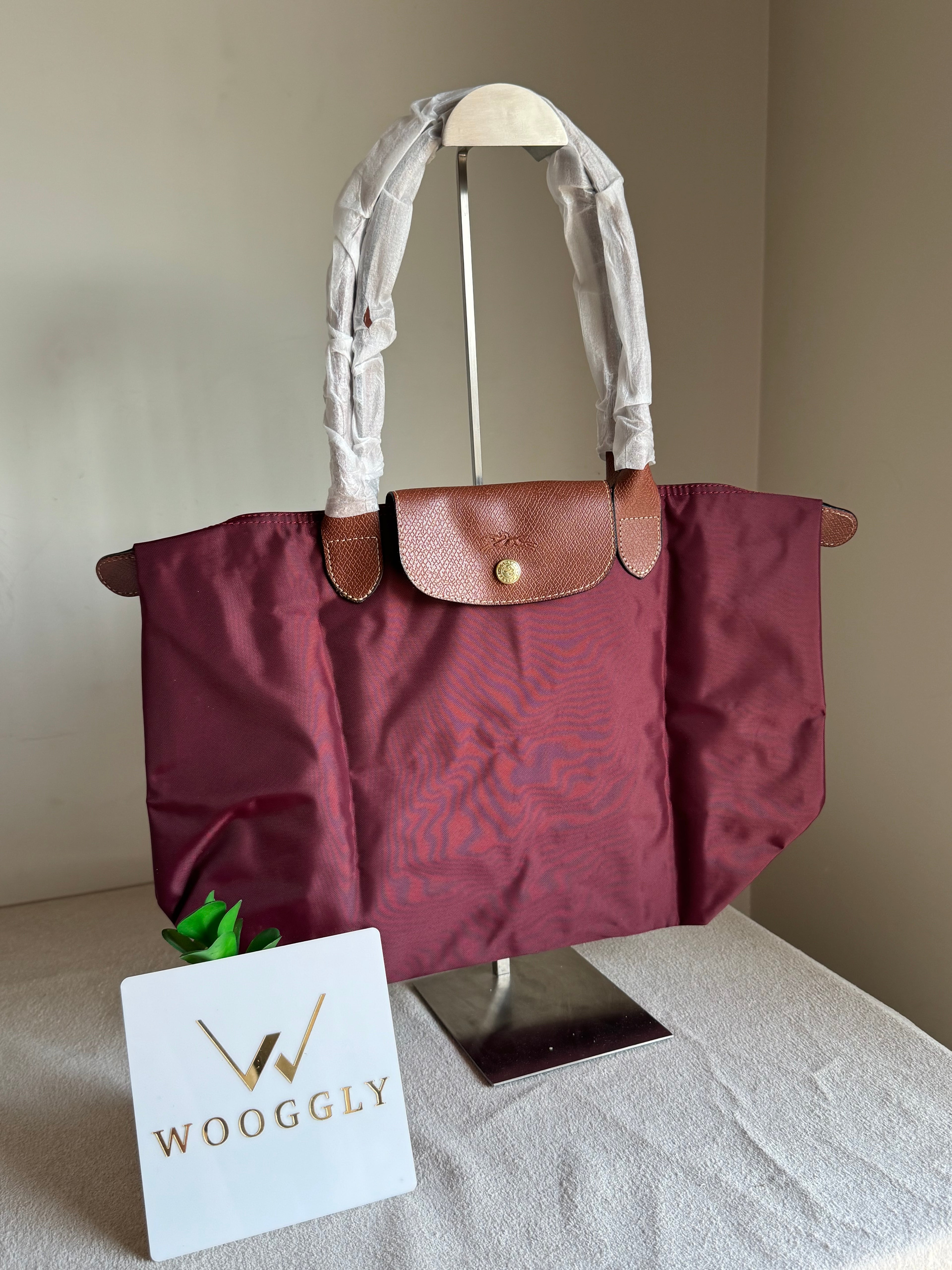 Longchamp Tote LARGE - Wine Red (WITH BRAND LOGO)