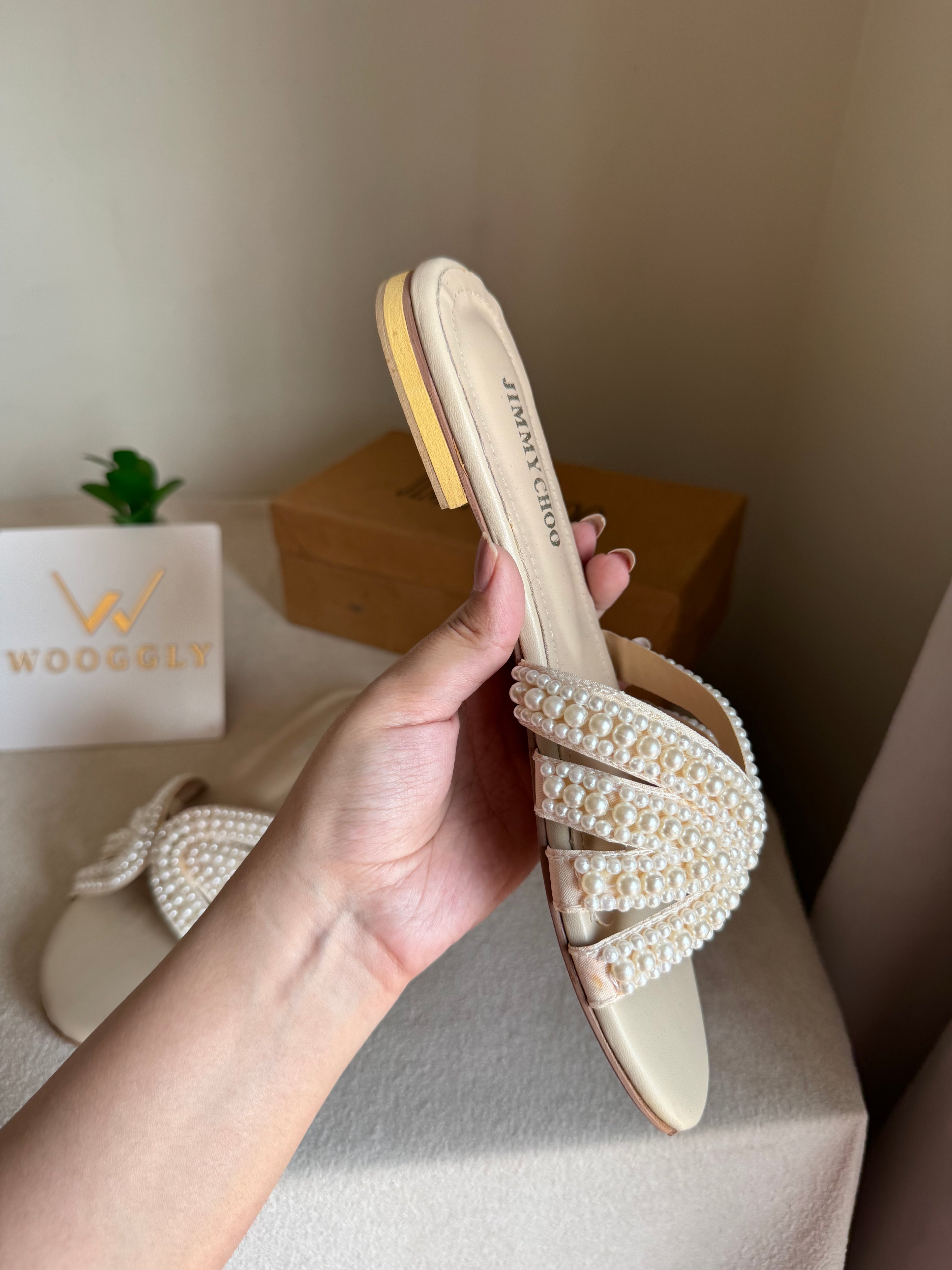 Jimmy Choo Pearl Slides - White