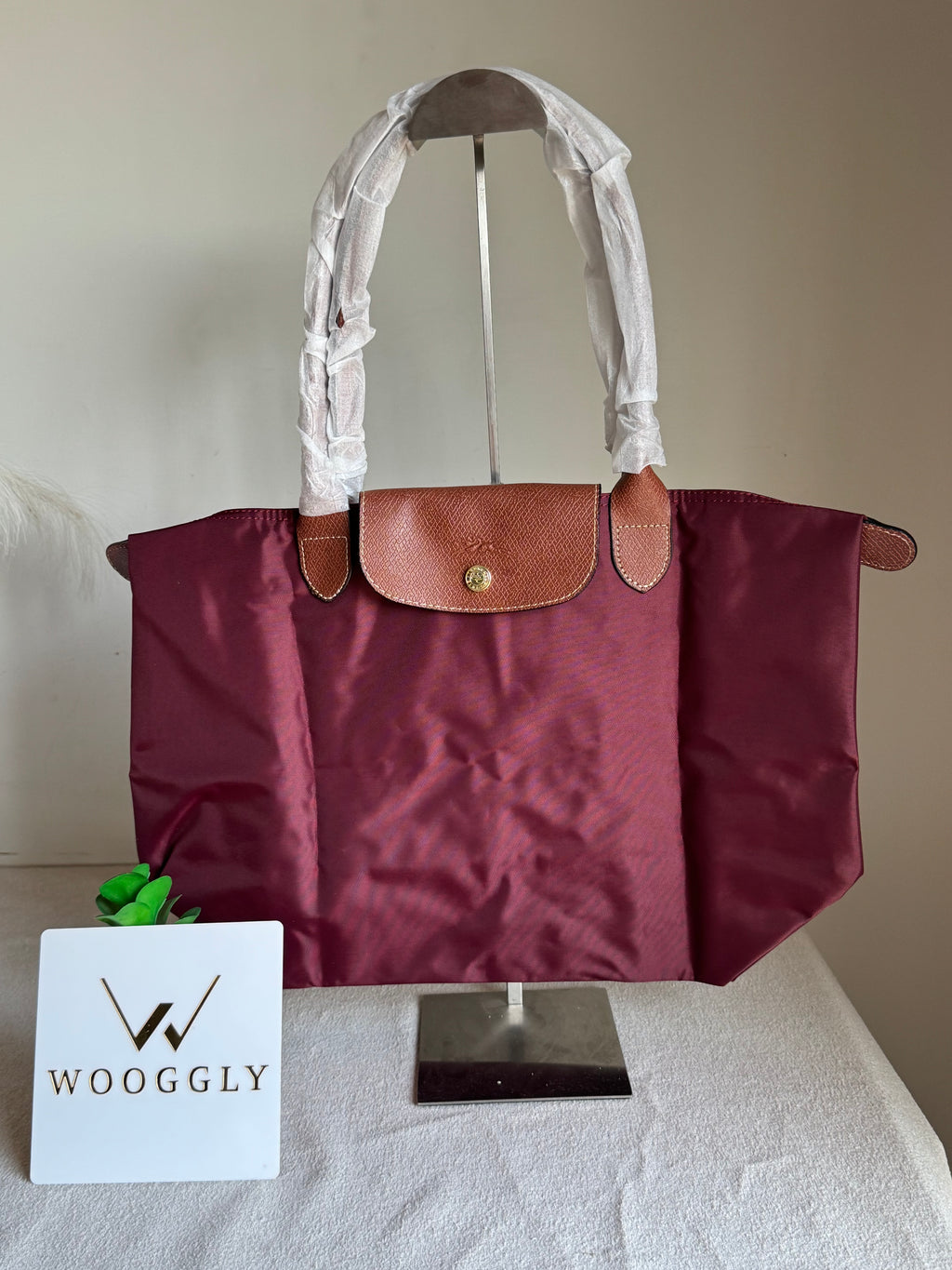 Longchamp Tote LARGE - Wine Red (WITH BRAND LOGO)