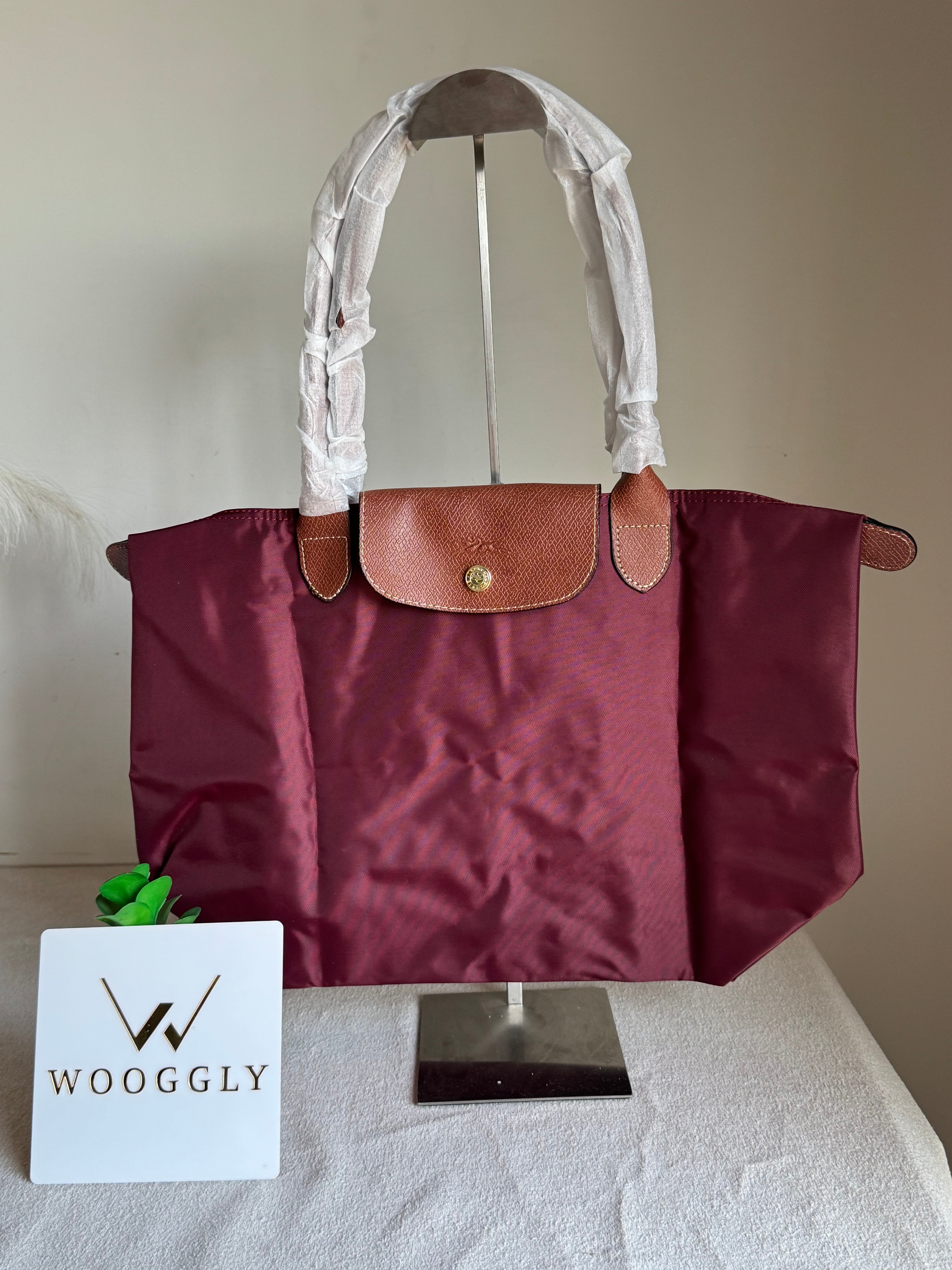 Longchamp Tote LARGE - Wine Red (WITH BRAND LOGO)