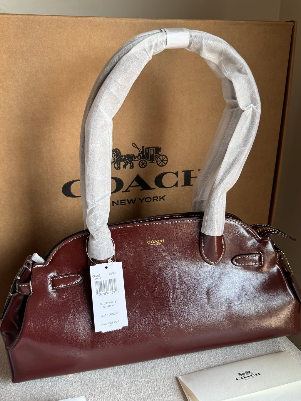 COACH Empire Bag EXTREMELY PREMIUM (Maroon) - BOX PACKING