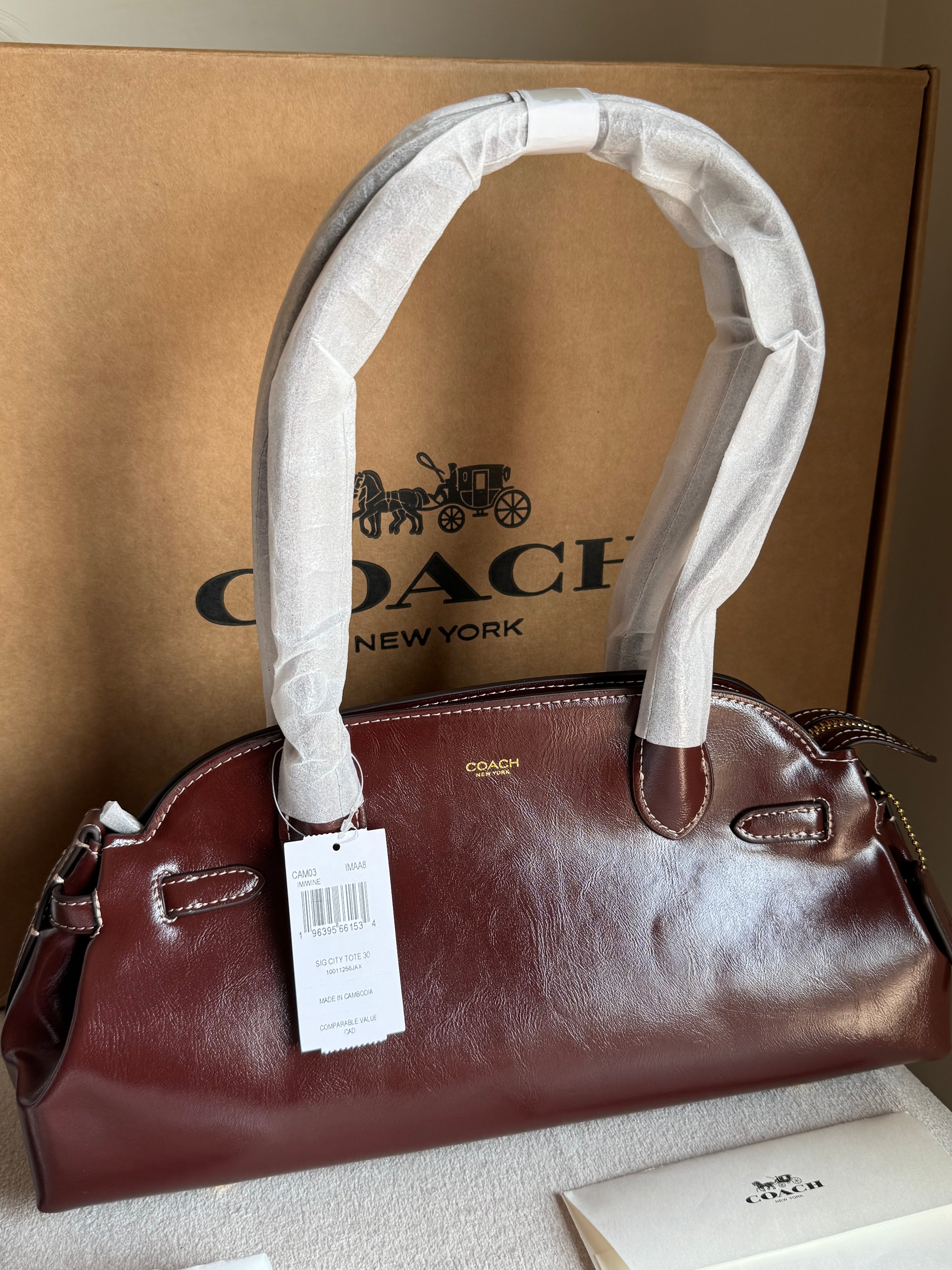 COACH Empire Bag EXTREMELY PREMIUM (Maroon) - BOX PACKING