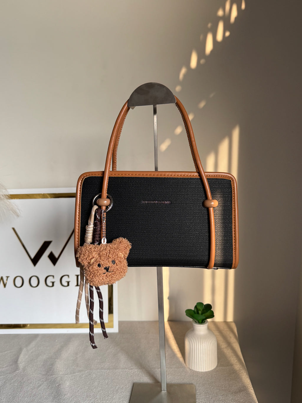 Coco Black Teddy Bag with Teddy Bag Charm