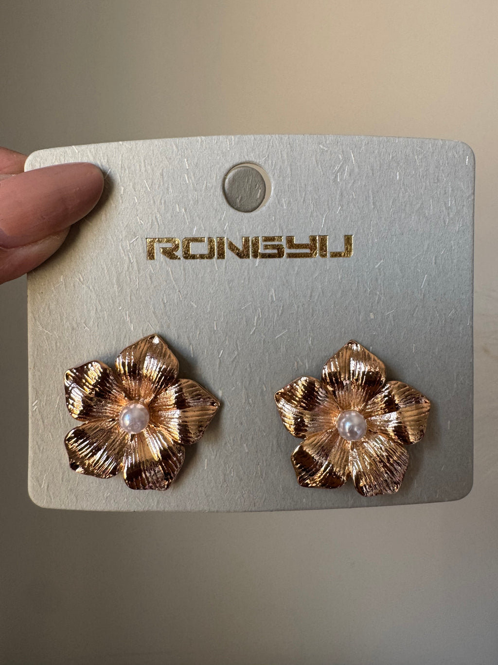 Gold Floral Studs - 18K Gold Plated