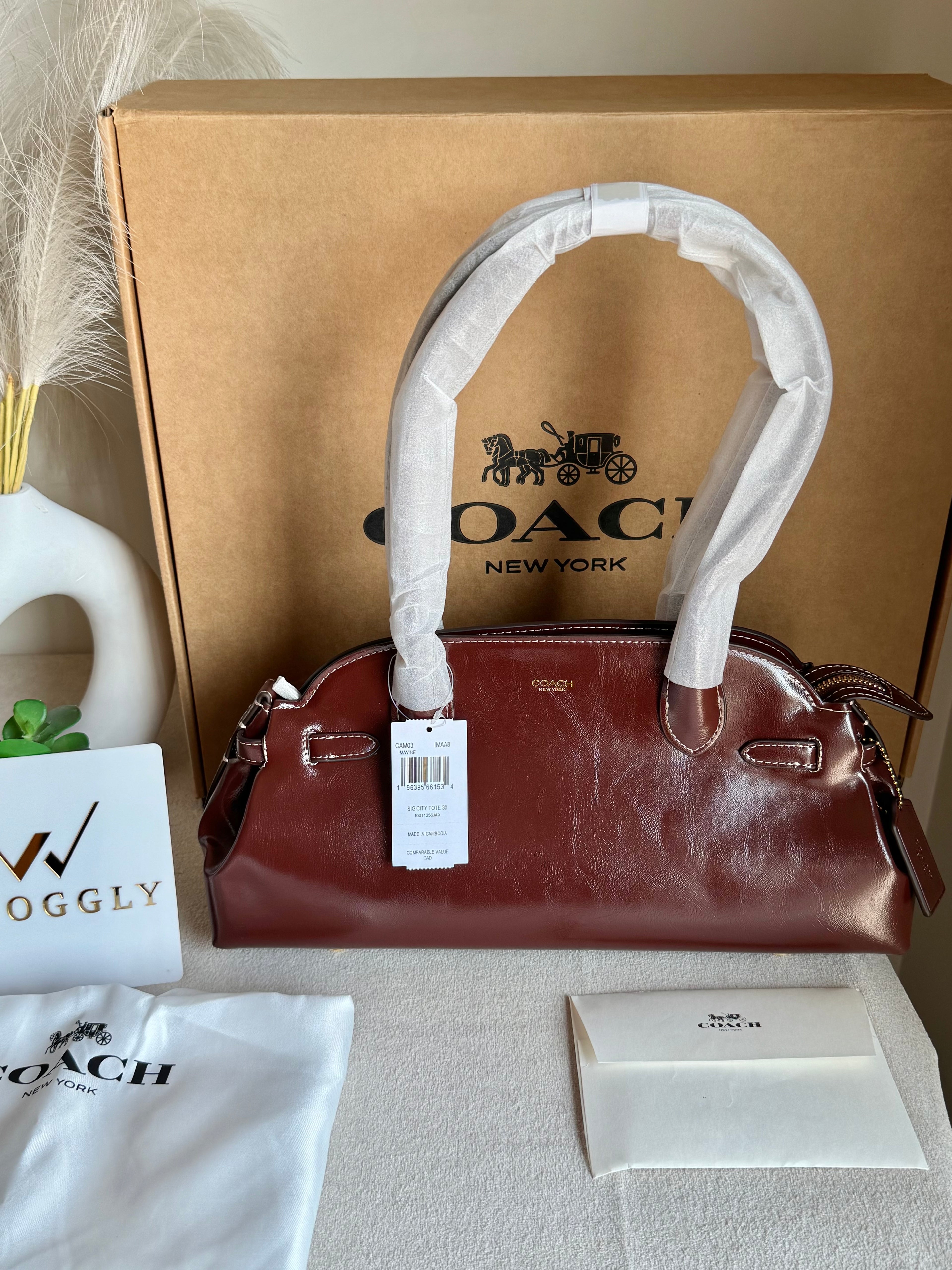 COACH Empire Bag EXTREMELY PREMIUM (Maroon) - BOX PACKING