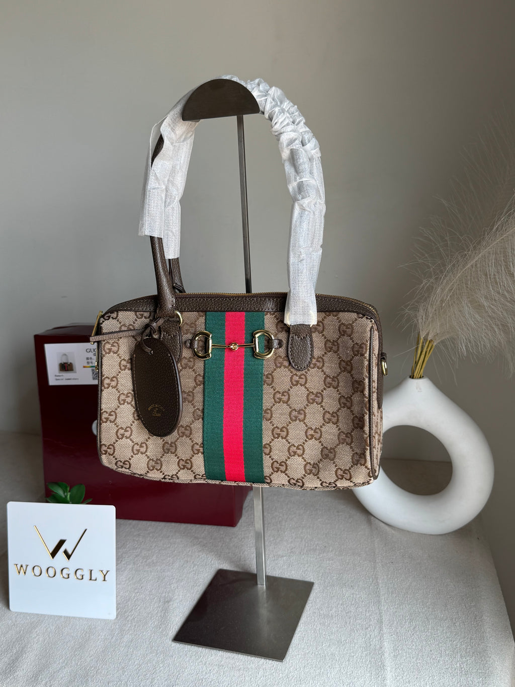 Gucci High Quality Hand Bag - Brown - BOX PACKING