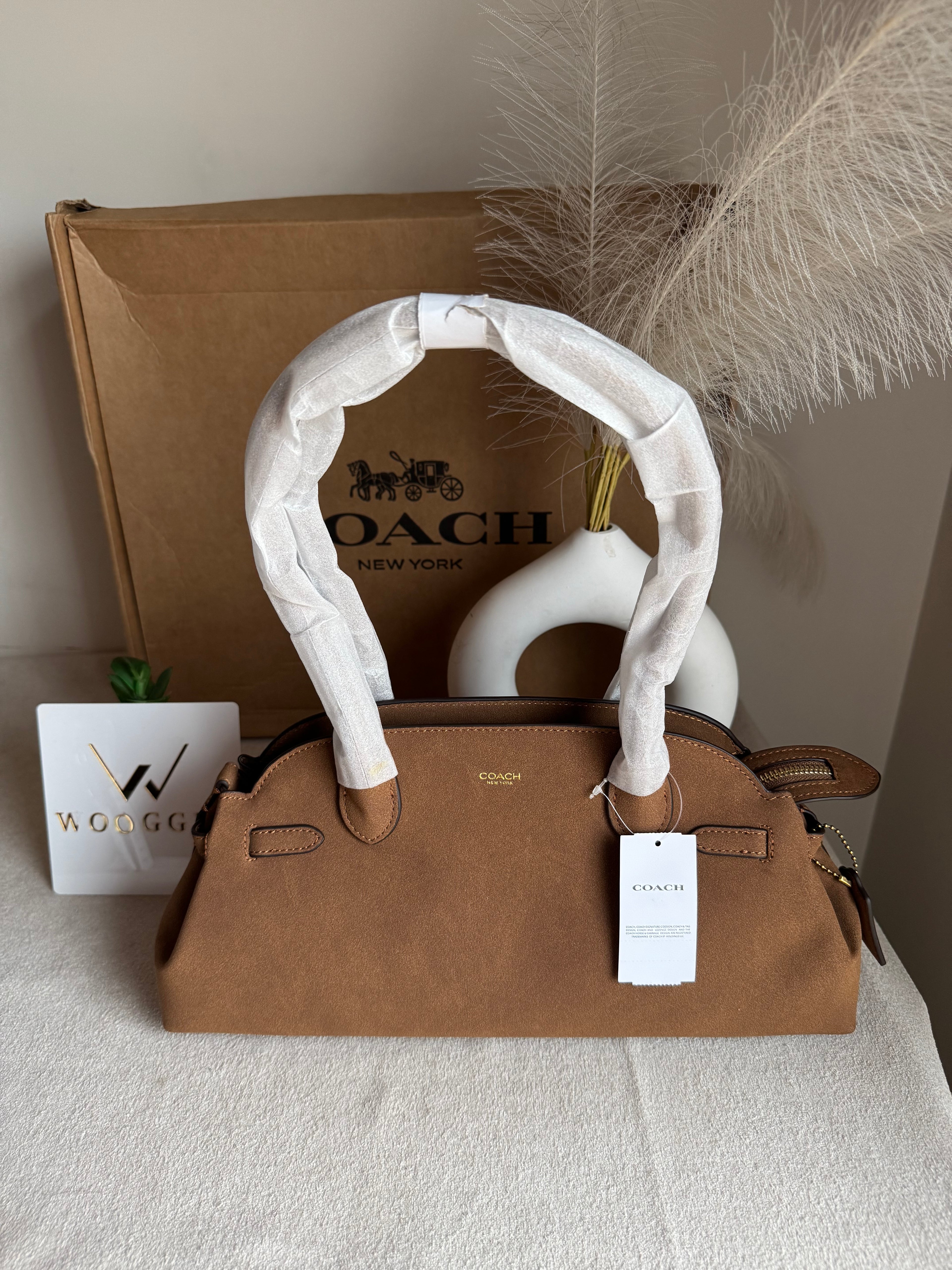 COACH Empire Bag EXTREMELY PREMIUM (Suede Brown) - BOX PACKING