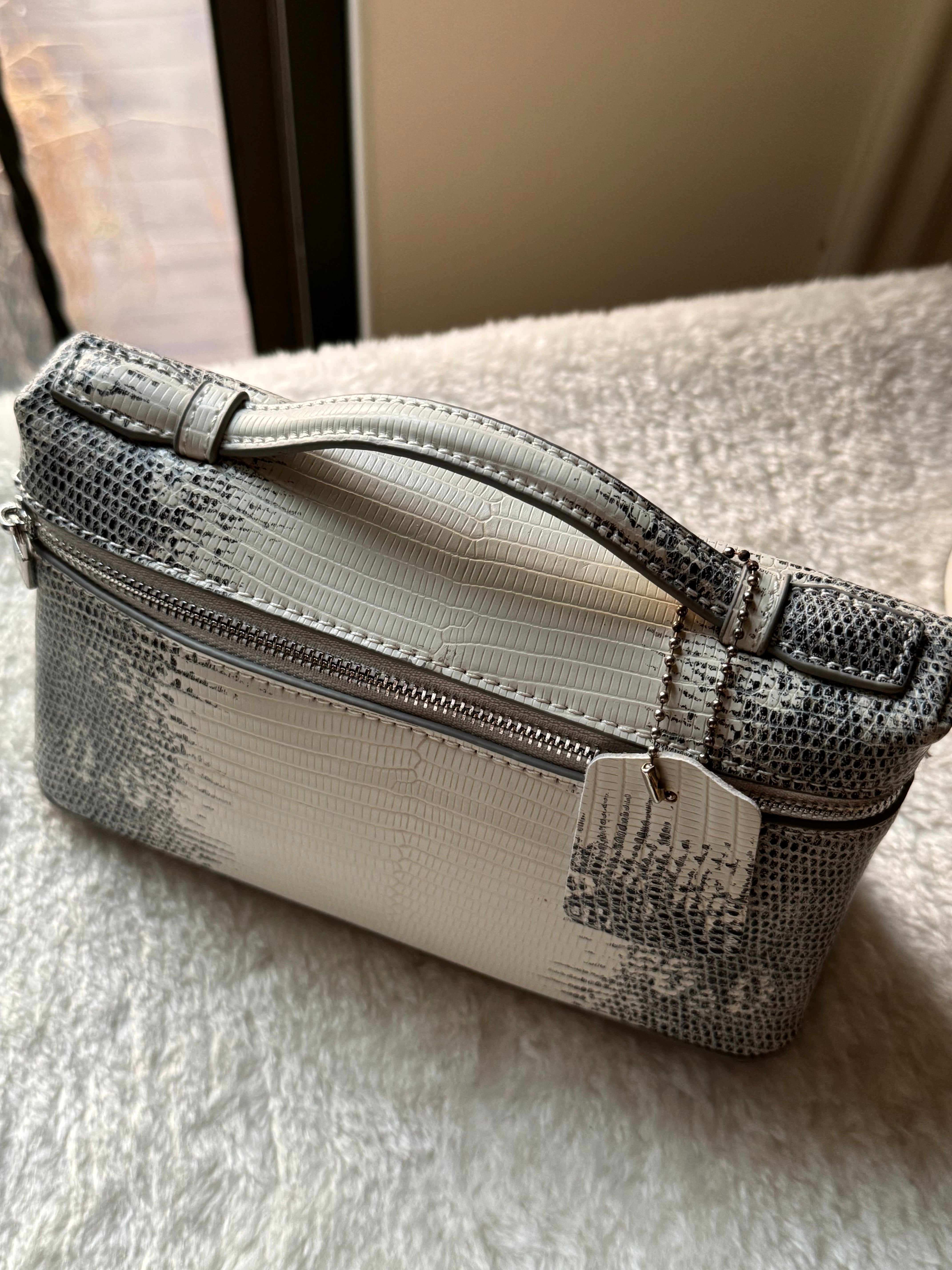 Loro Piana Inspired Pouch Bag (White Textured)