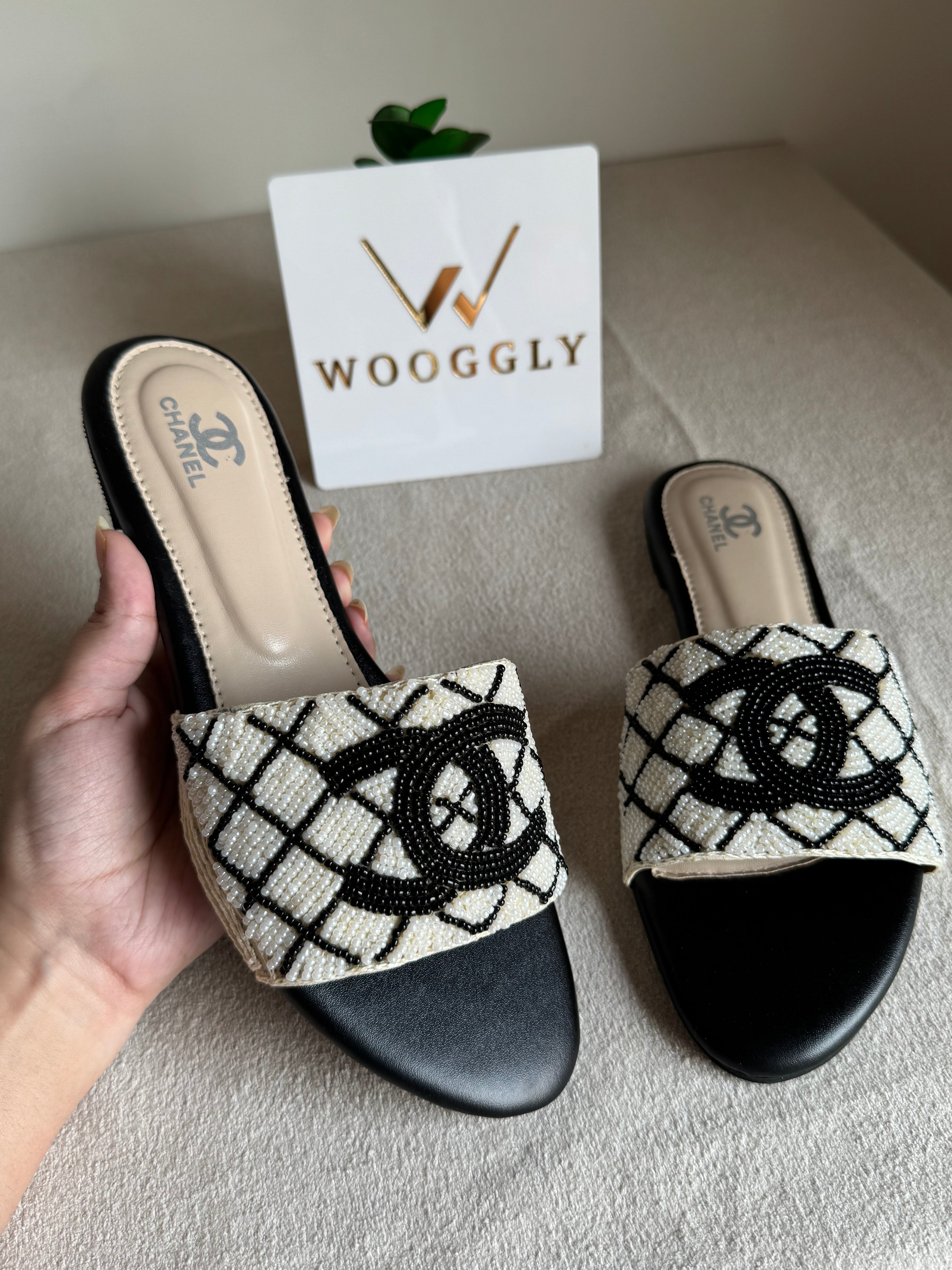 Chanel Slides - Black & White