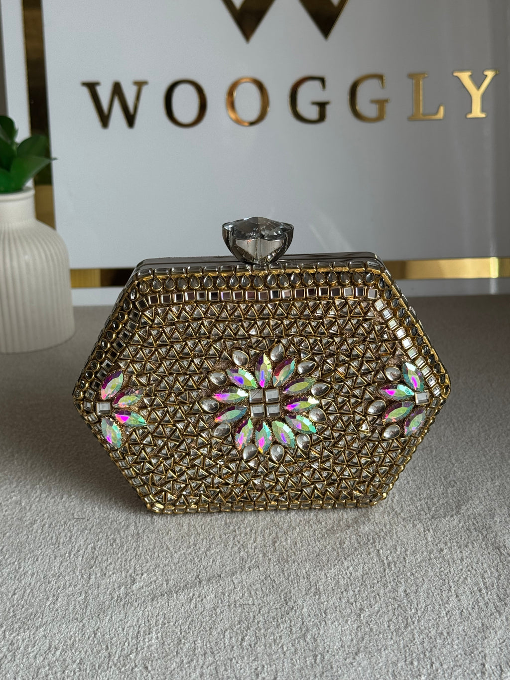 Gulnaar Kundan Clutch - Multi Stone