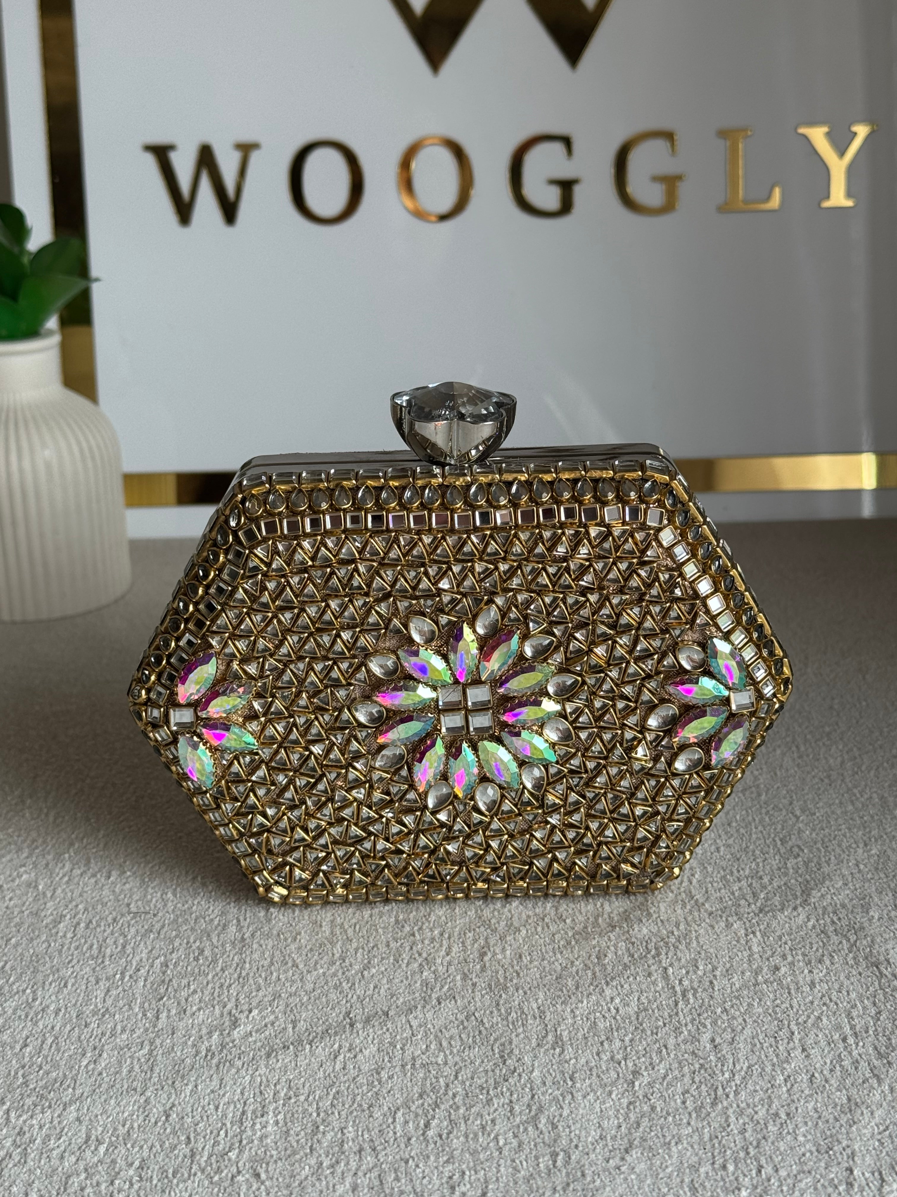 Gulnaar Kundan Clutch - Multi Stone