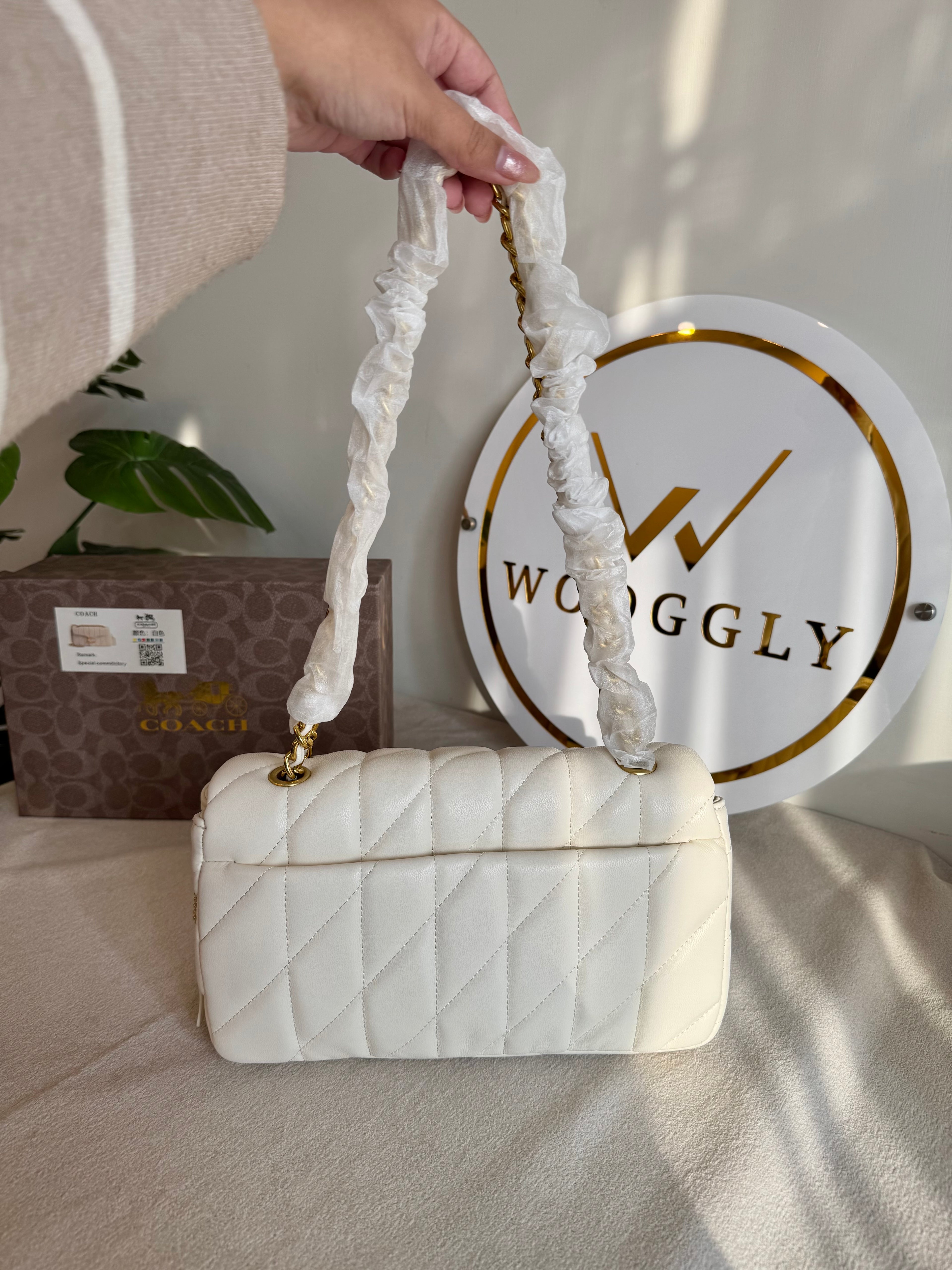 COACH Quilted Tabby PREMIUM (White) - BOX PACKING