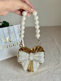 Blush Bow Heart Clutch (Gold)