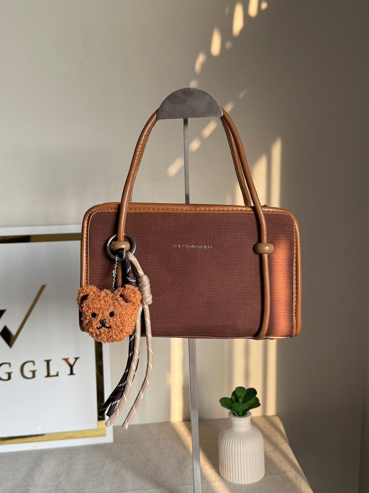 Coco Brown Teddy Bag with Teddy Bag Charm
