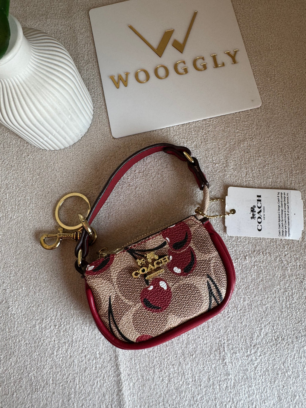 Premium Coach Baby Teri Bag Charm - Maroon