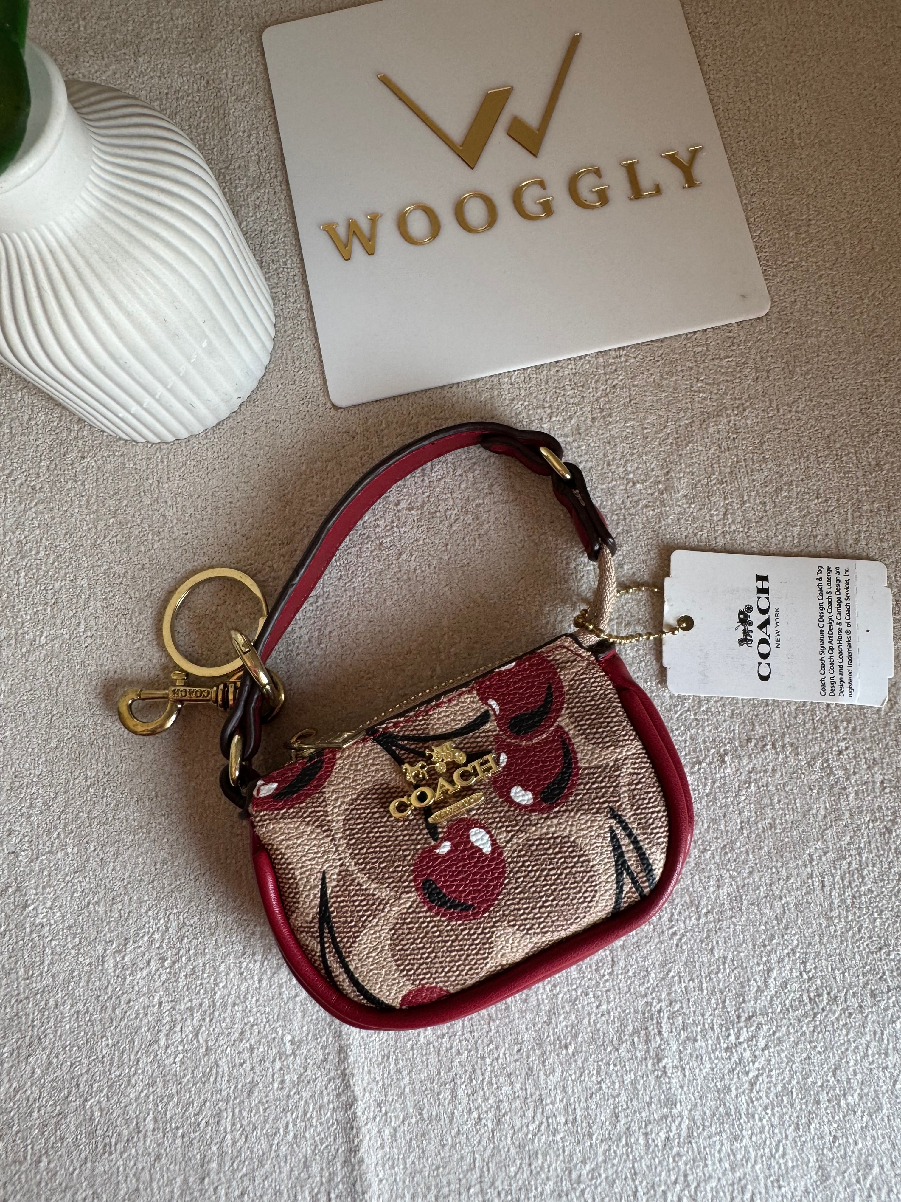 Premium Coach Baby Teri Bag Charm - Maroon