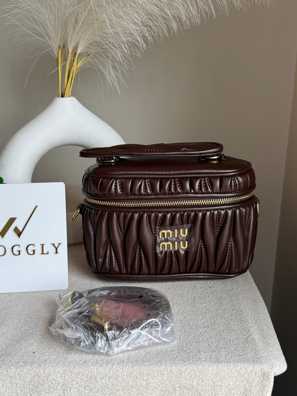 Miu Miu Quilted Crossbody Bag - Chocolate Brown