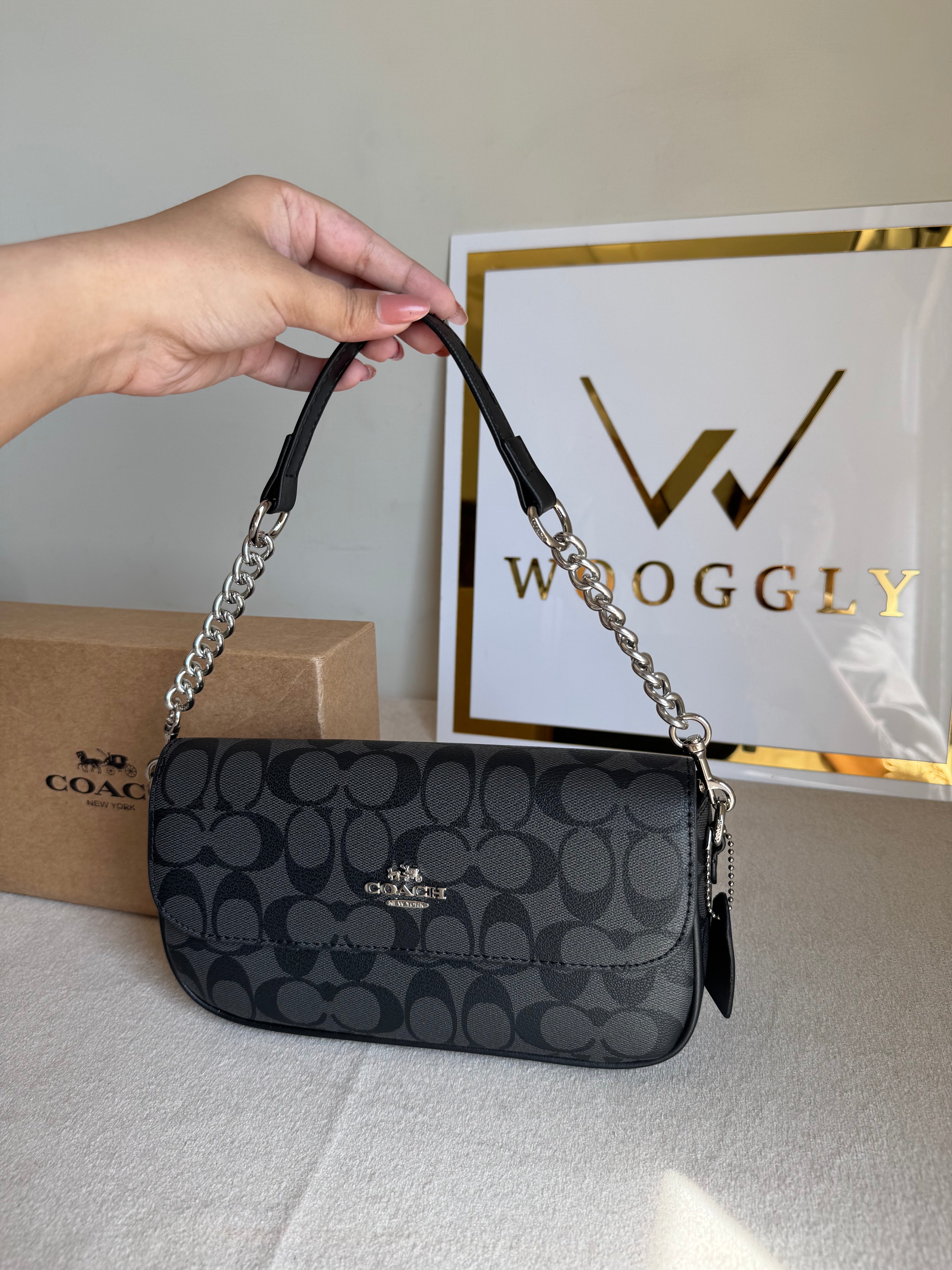 Coach Sling Bag - Black & Grey (BOX PACKING)