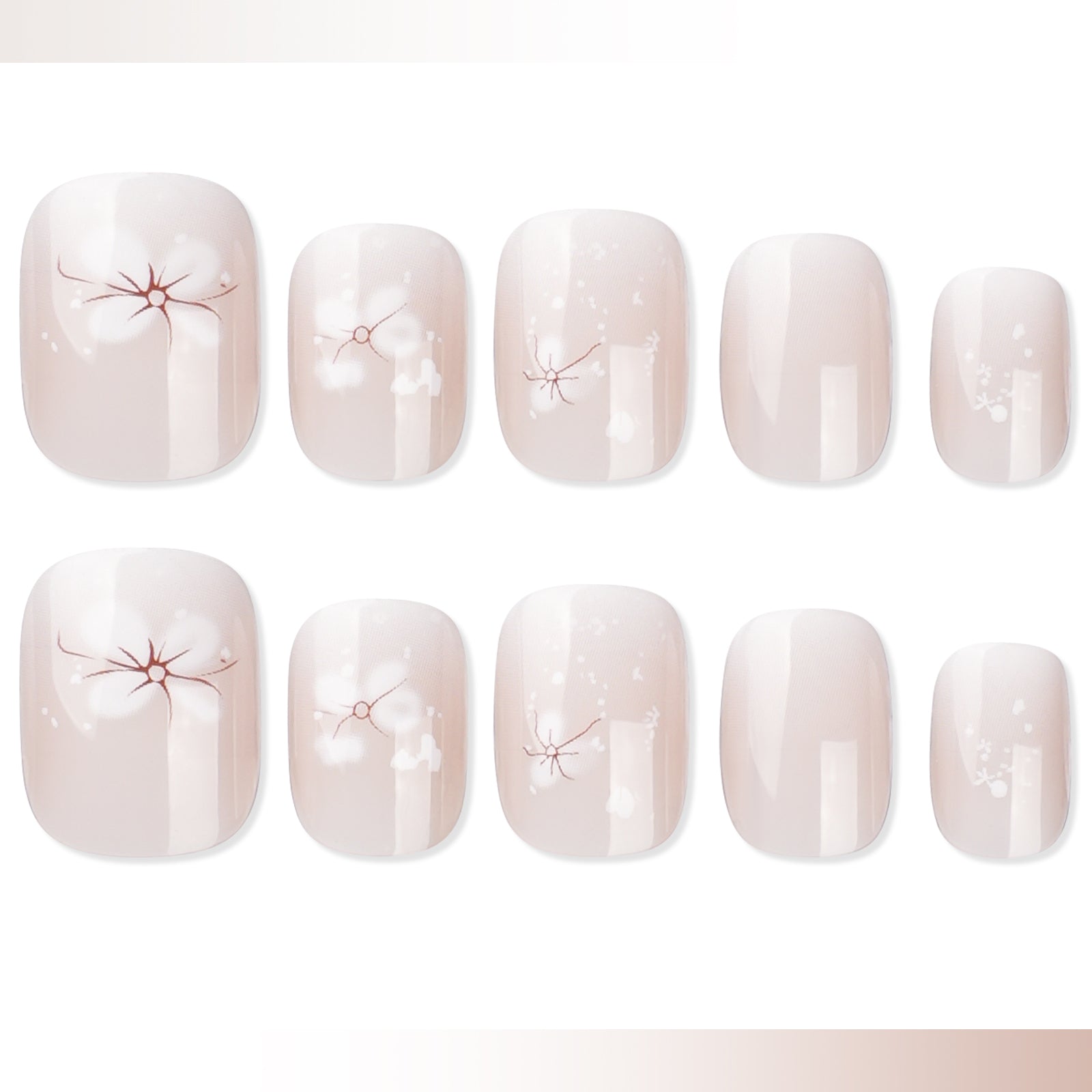 Glossy Beauty Press On Nails - 24 Pieces Complete Kit