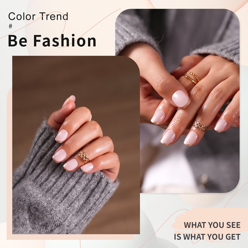 Pink & Gold Press On Nails - 24 Pieces Complete Kit