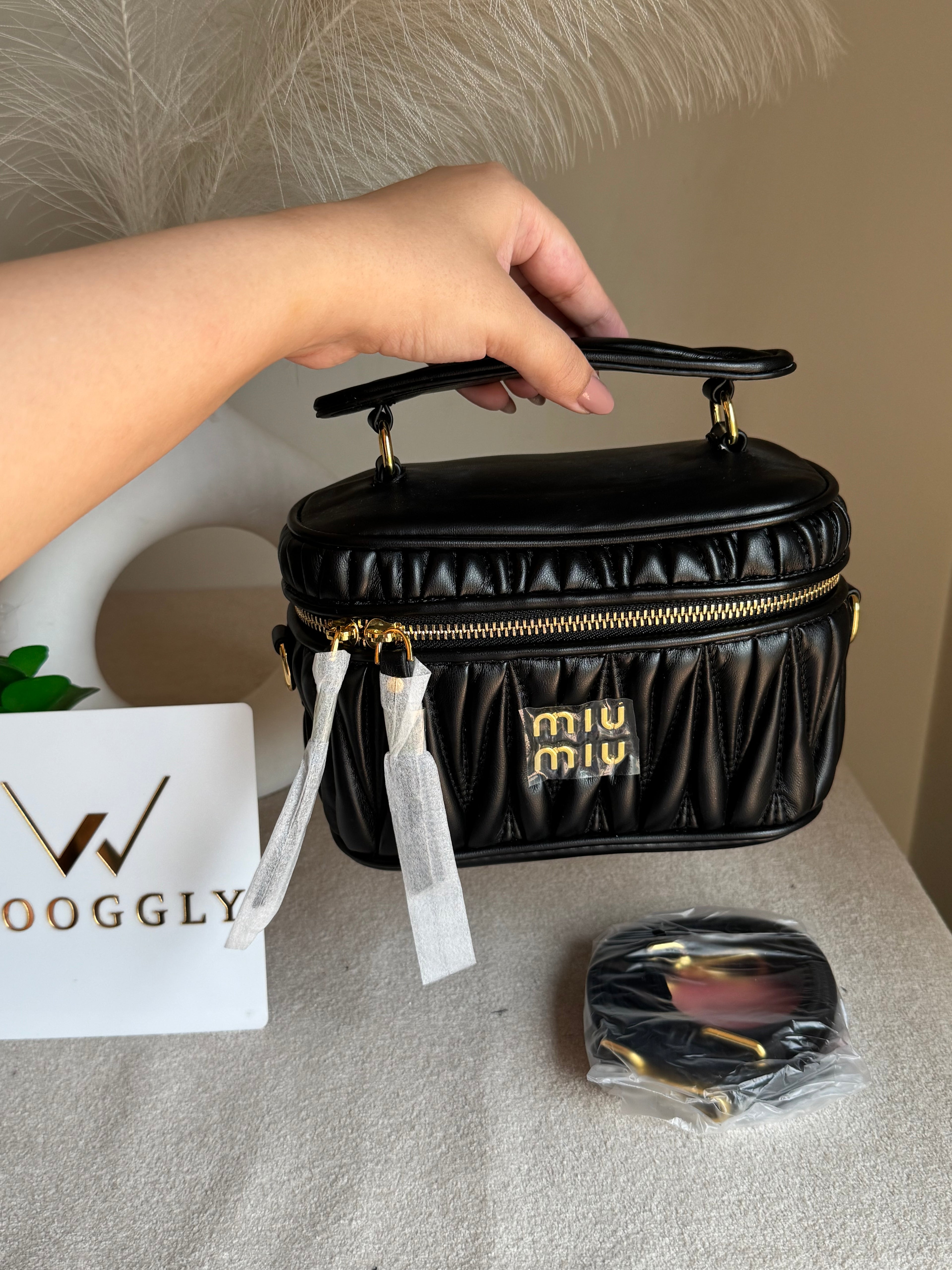 Miu Miu Quilted Crossbody Bag - Black
