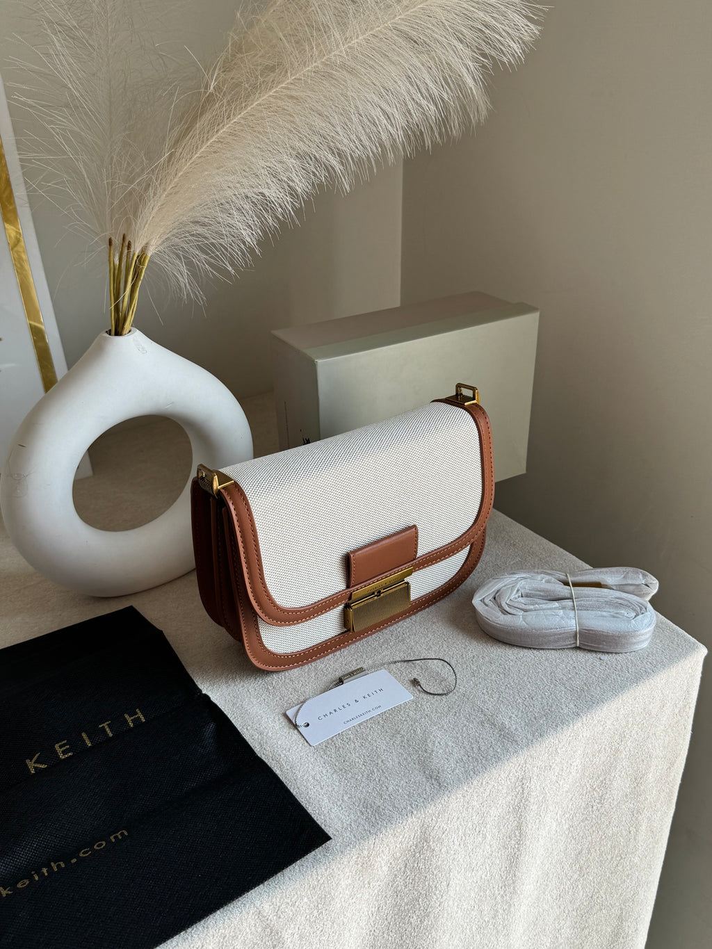Premium C&K Coco Bag with PROPER PACKING Cream & Brown