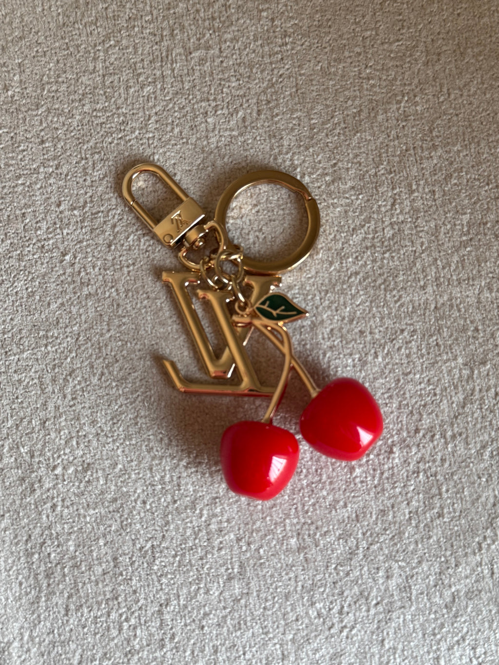 Premium LV Cherries Bag Charm