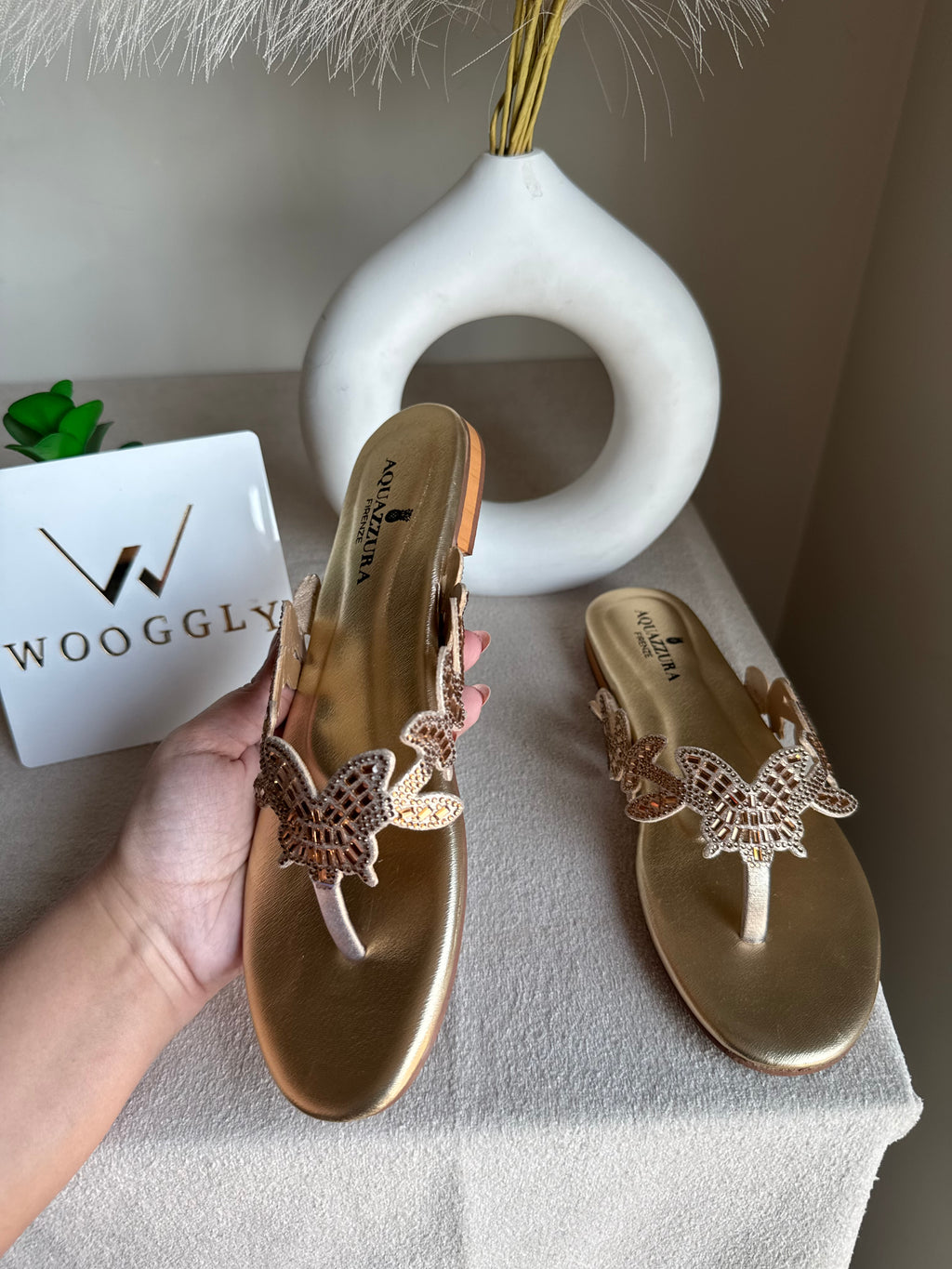 Aquazzura Pretty Slides - Champagne