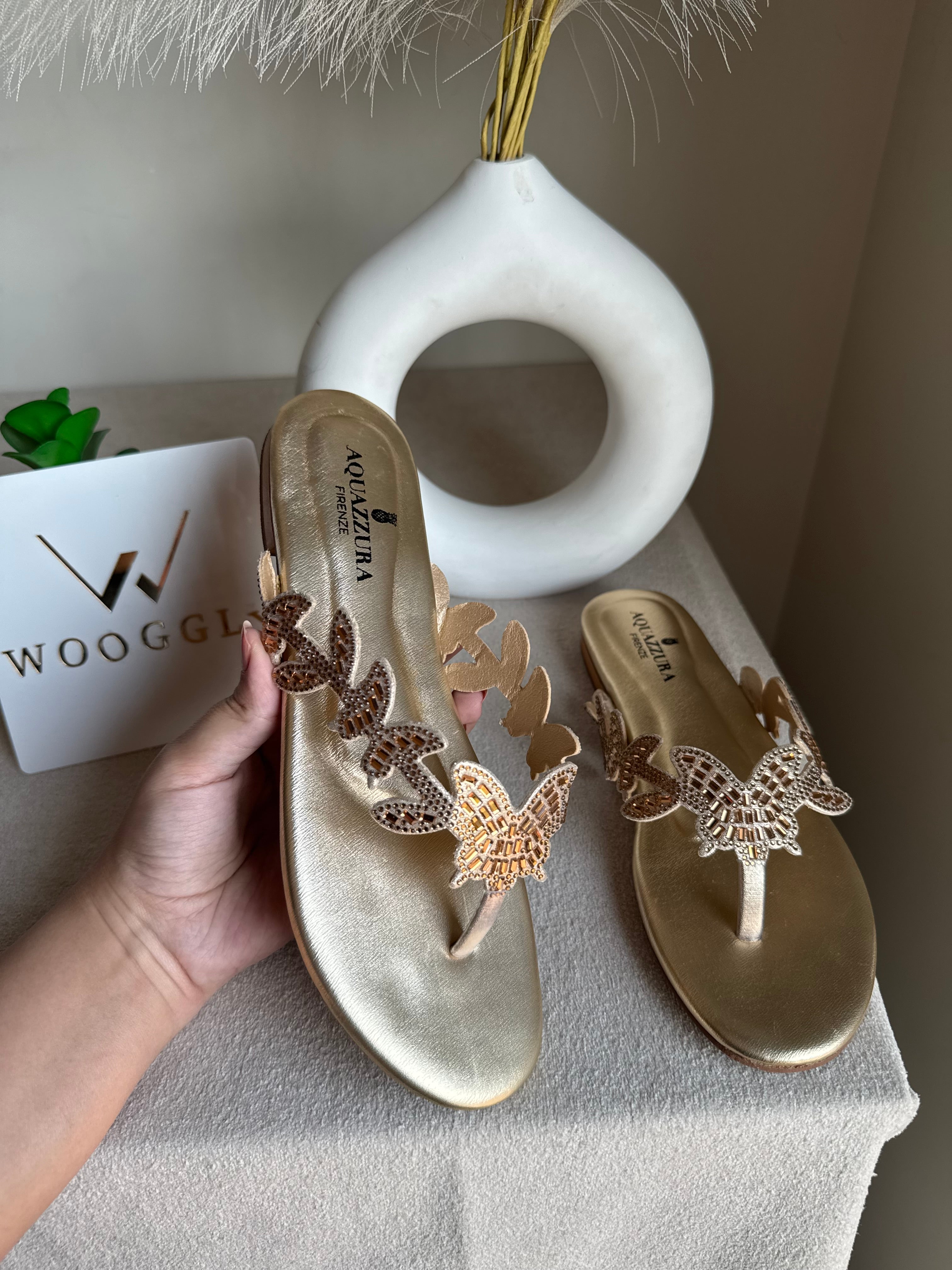 Aquazzura Pretty Slides - Champagne