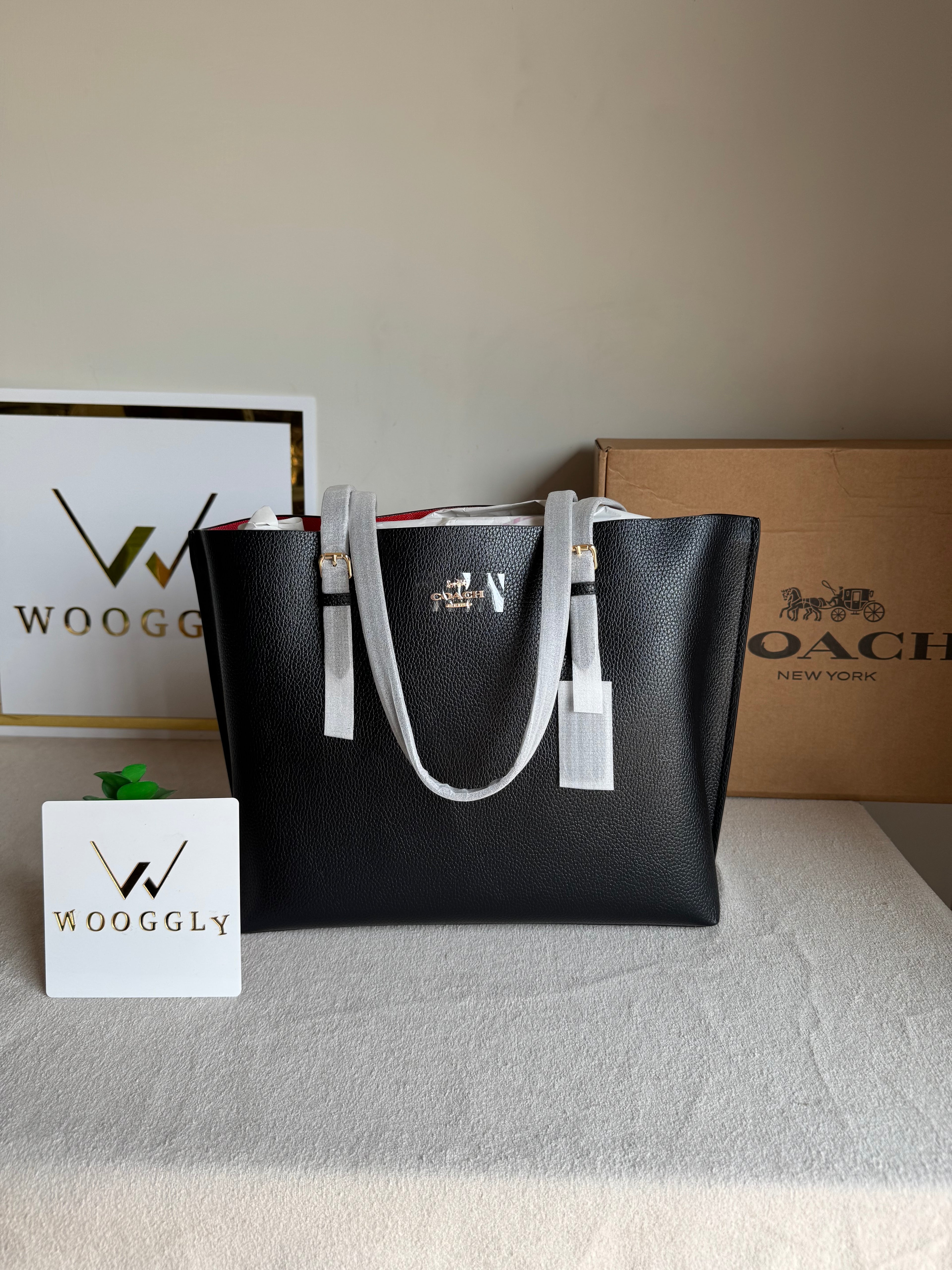 EXTREMELY PREMIUM COACH Mollie Tote Bag - Black (BOX PACKING)