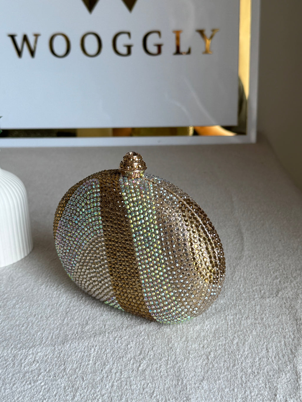 High Quality Luxe Statement Clutch - Champagne