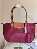 Longchamp Tote MEDIUM - Wine Red (WITH BRAND LOGO)