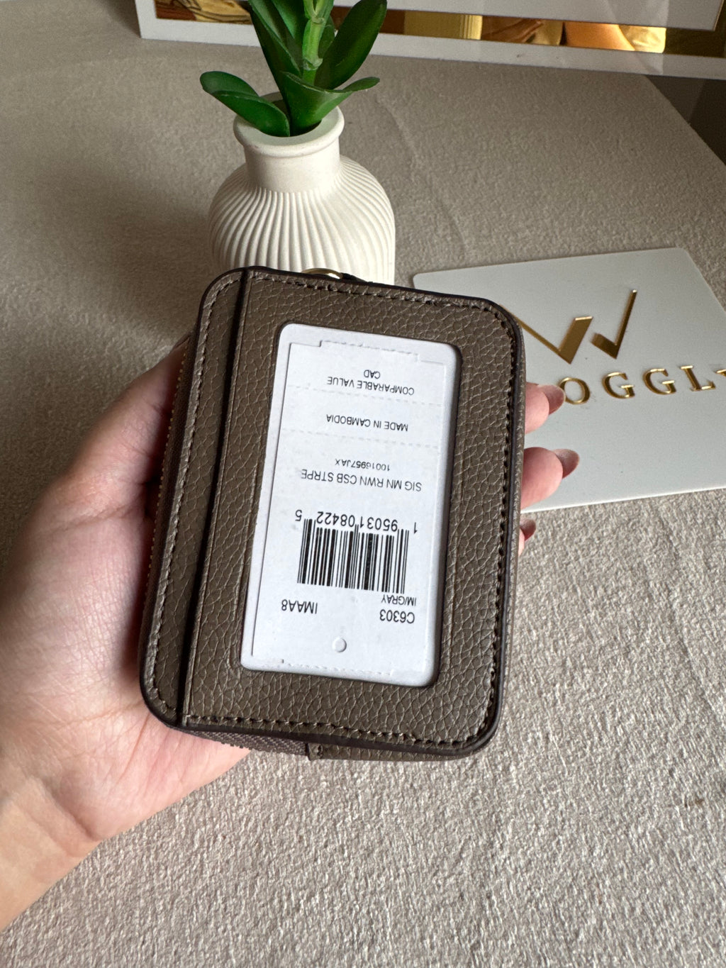 Coach Zip Card Case - Olive